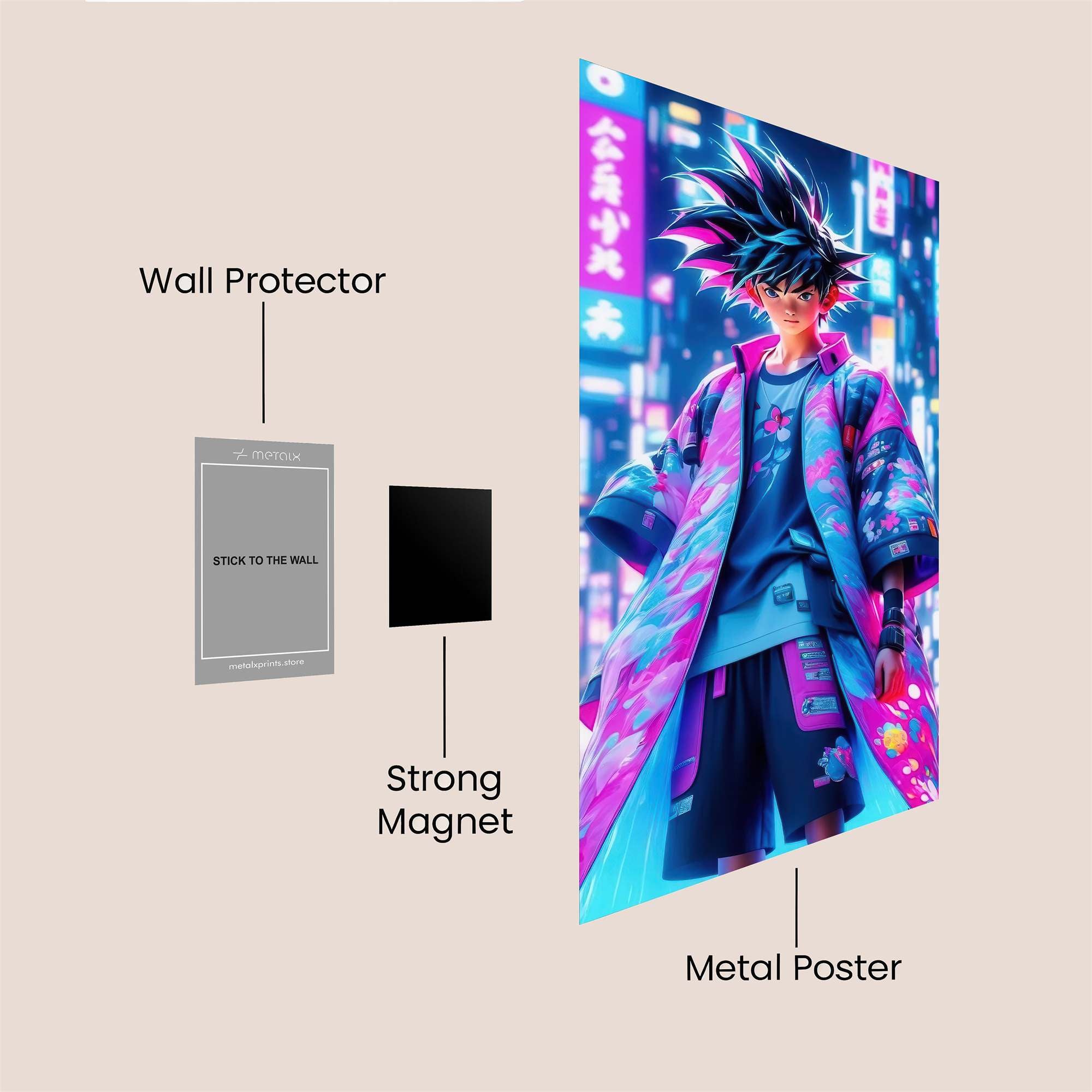 Goku Cyberpunk Safe Wall Magnetic / M