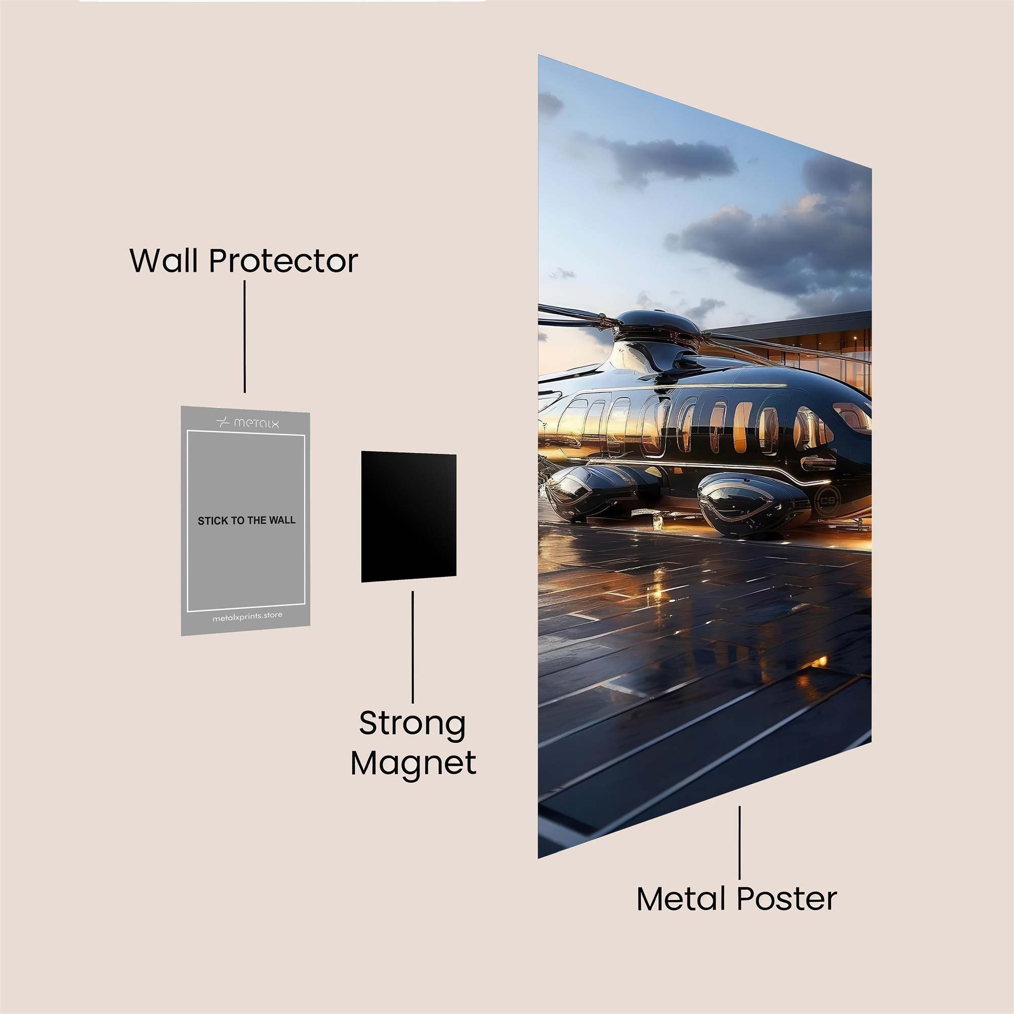 Helicopter Elegance Safe Wall Magnetic / M