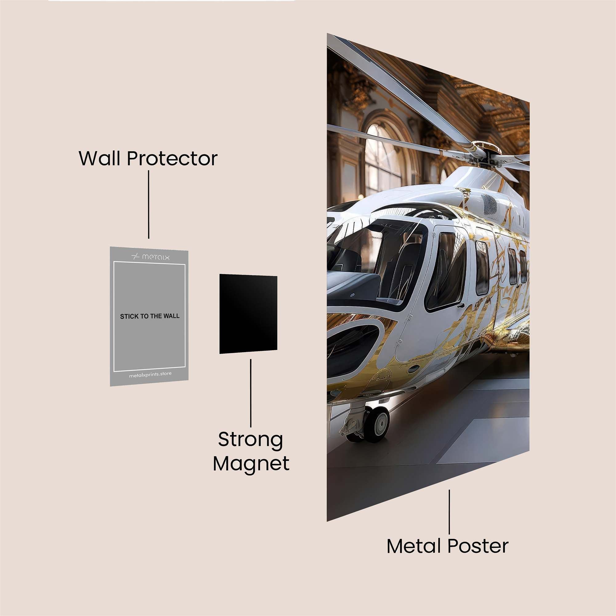 Helicopter Opulence Safe Wall Magnetic / M