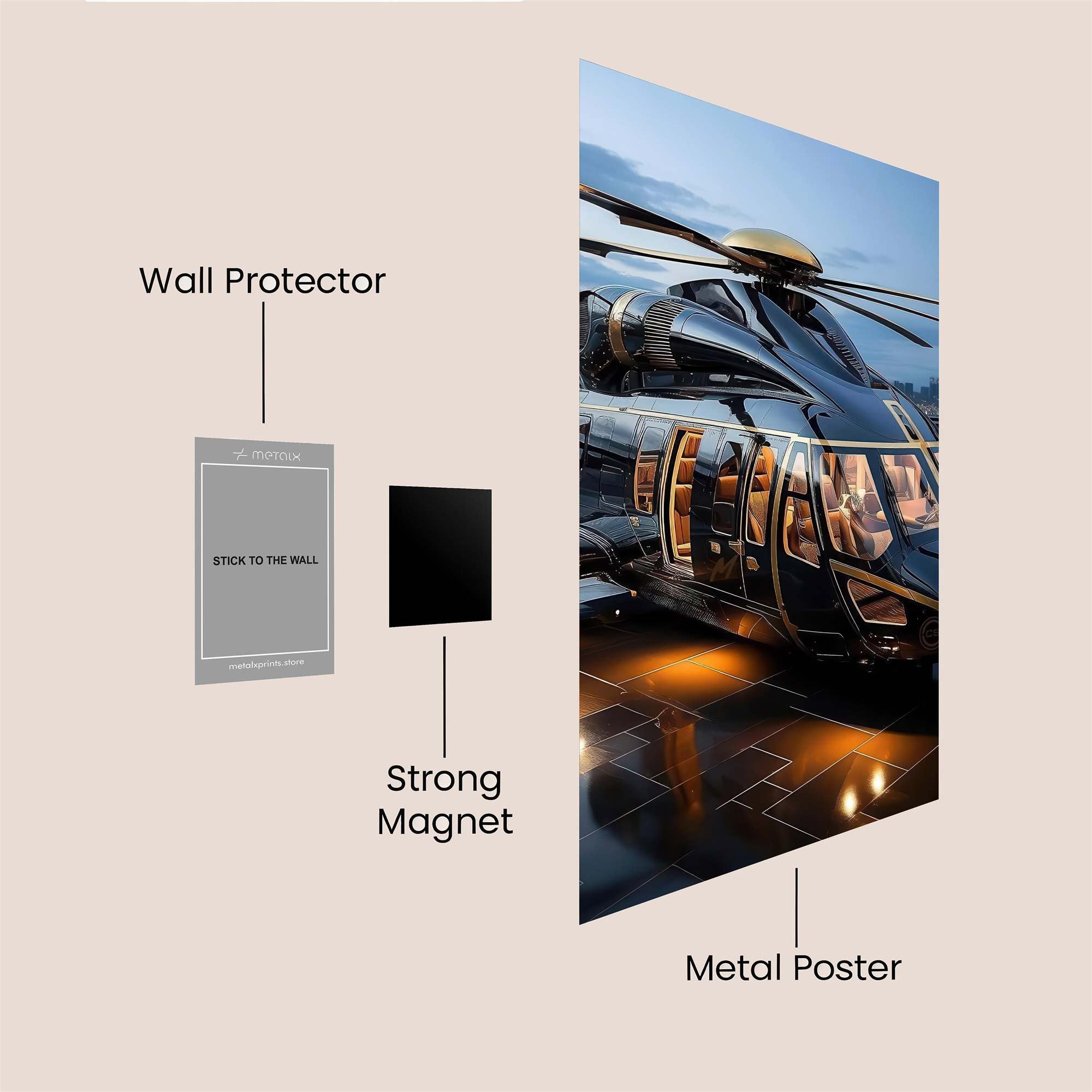 Helicopter Elegance Safe Wall Magnetic / M