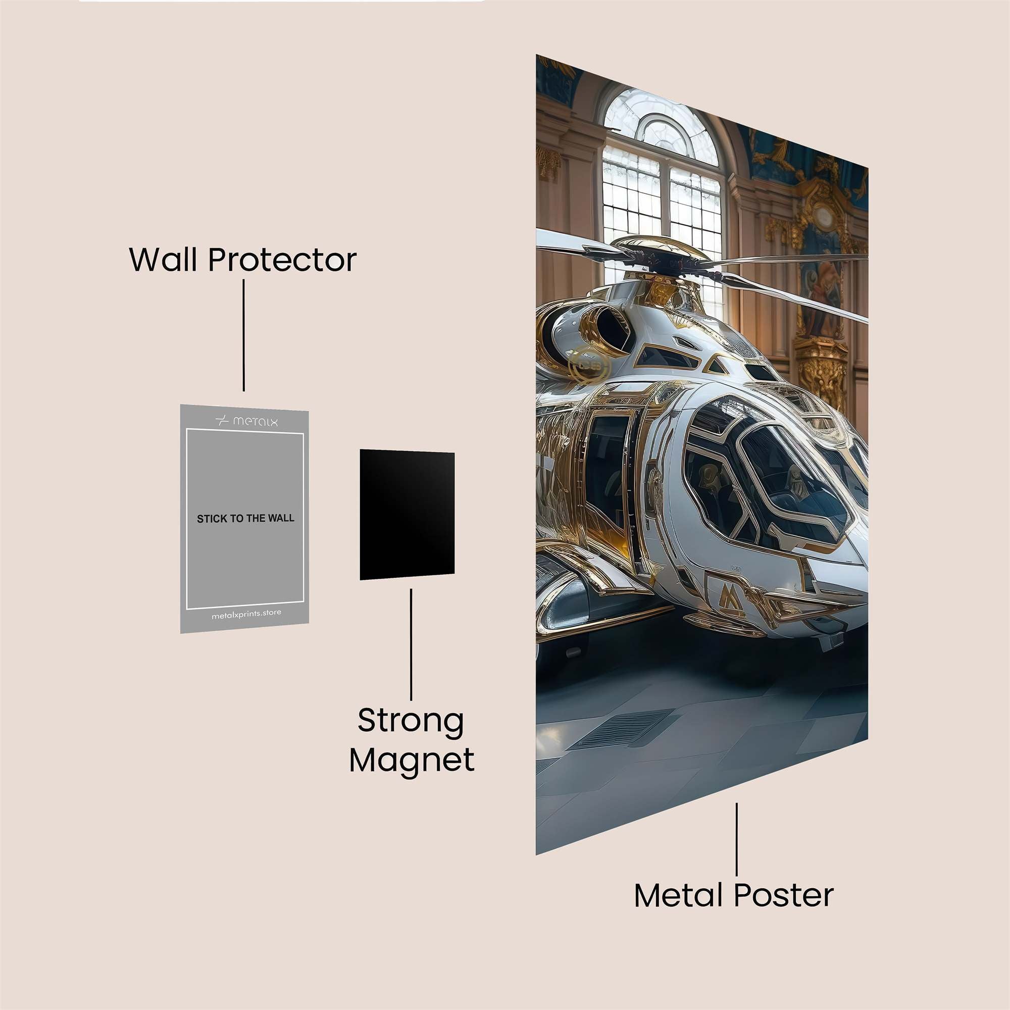 Helicopter Elegance Safe Wall Magnetic / M