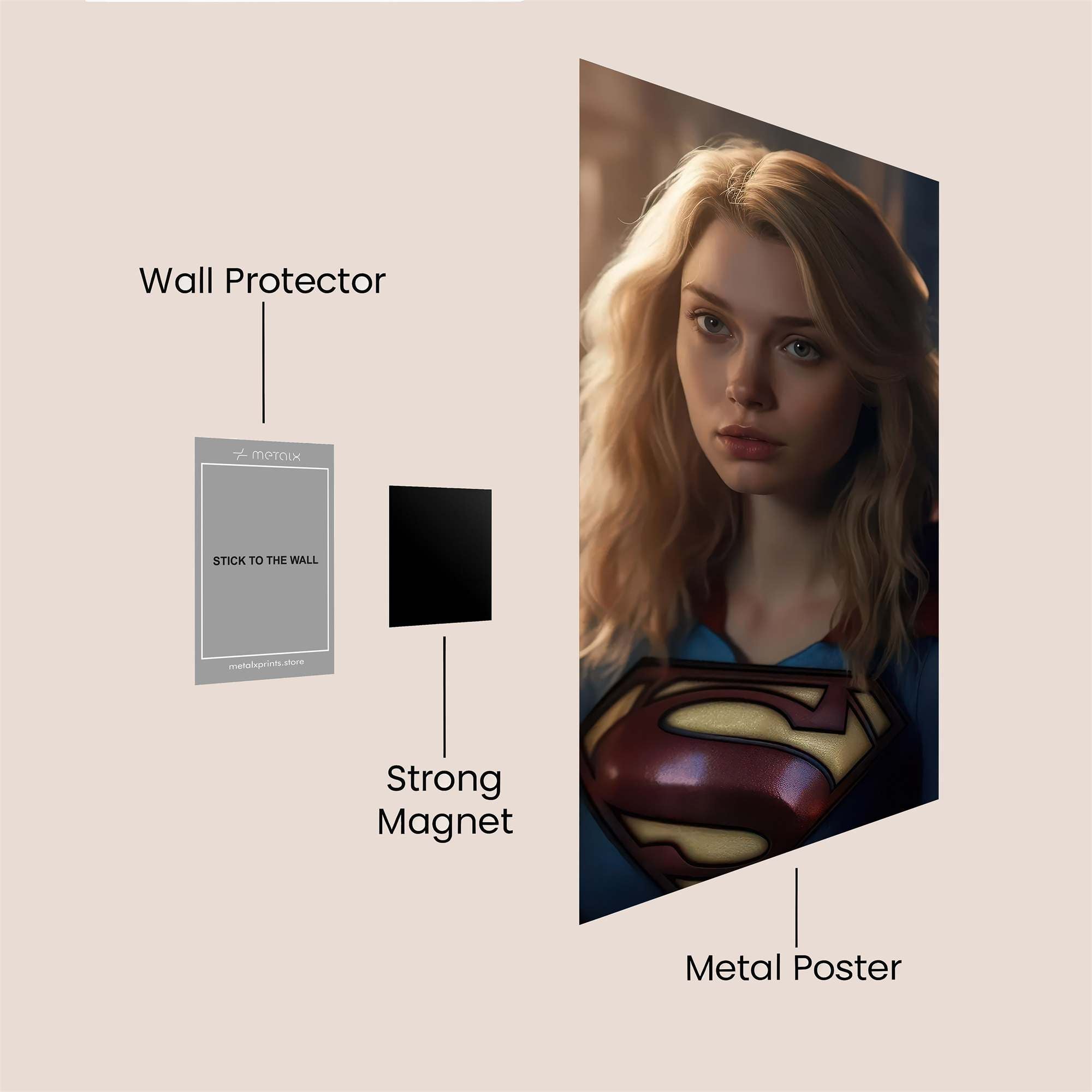 Supergirl Sombre Safe Wall Magnetic / M
