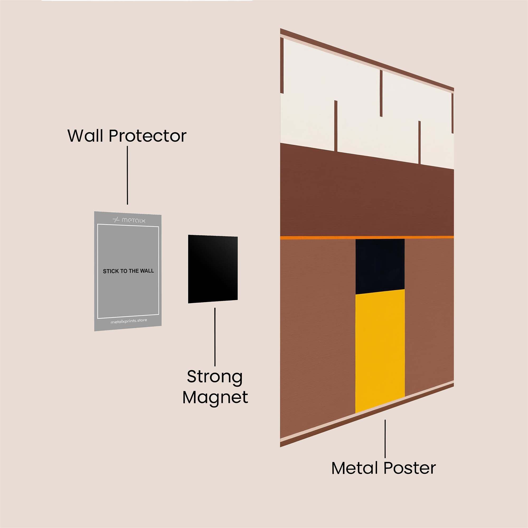 Mondrian Mystery Safe Wall Magnetic / M
