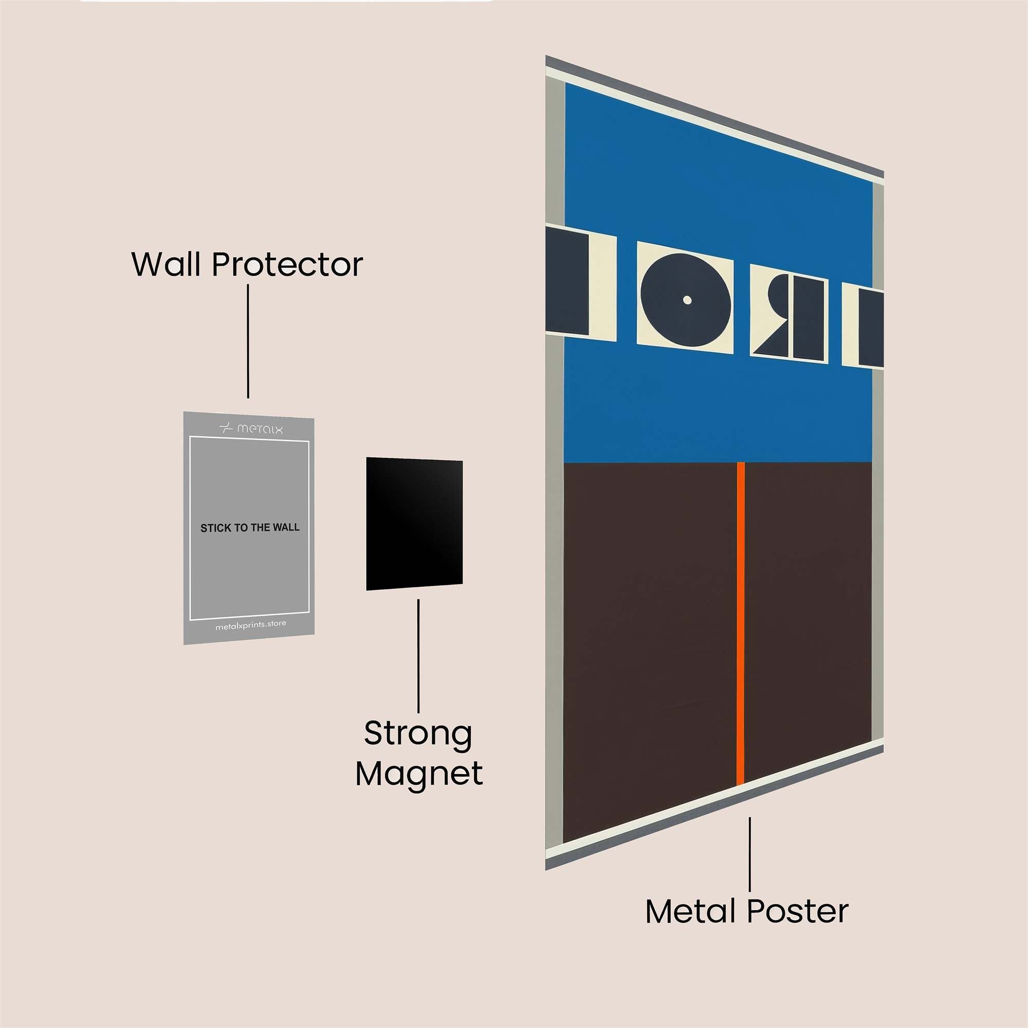 Suprematism Vibrant Safe Wall Magnetic / M