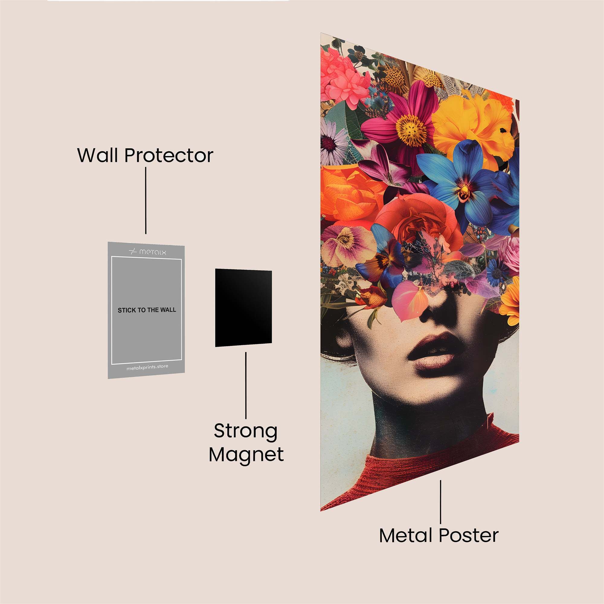 Floral Whimsy Safe Wall Magnetic / M