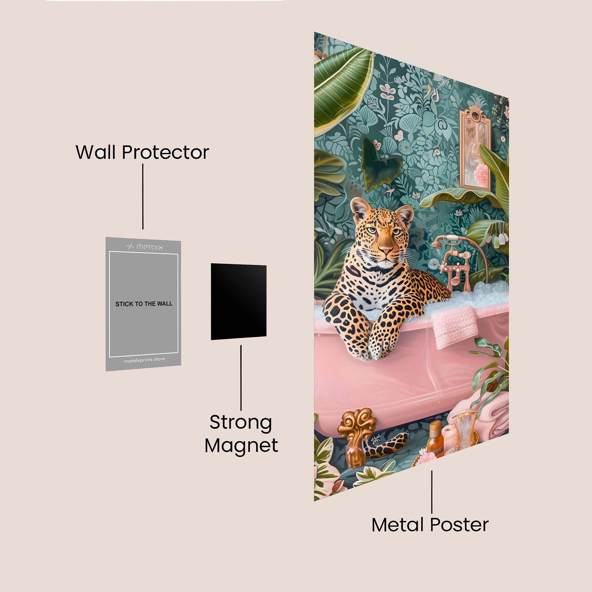 Leopard Luxe Safe Wall Magnetic / M