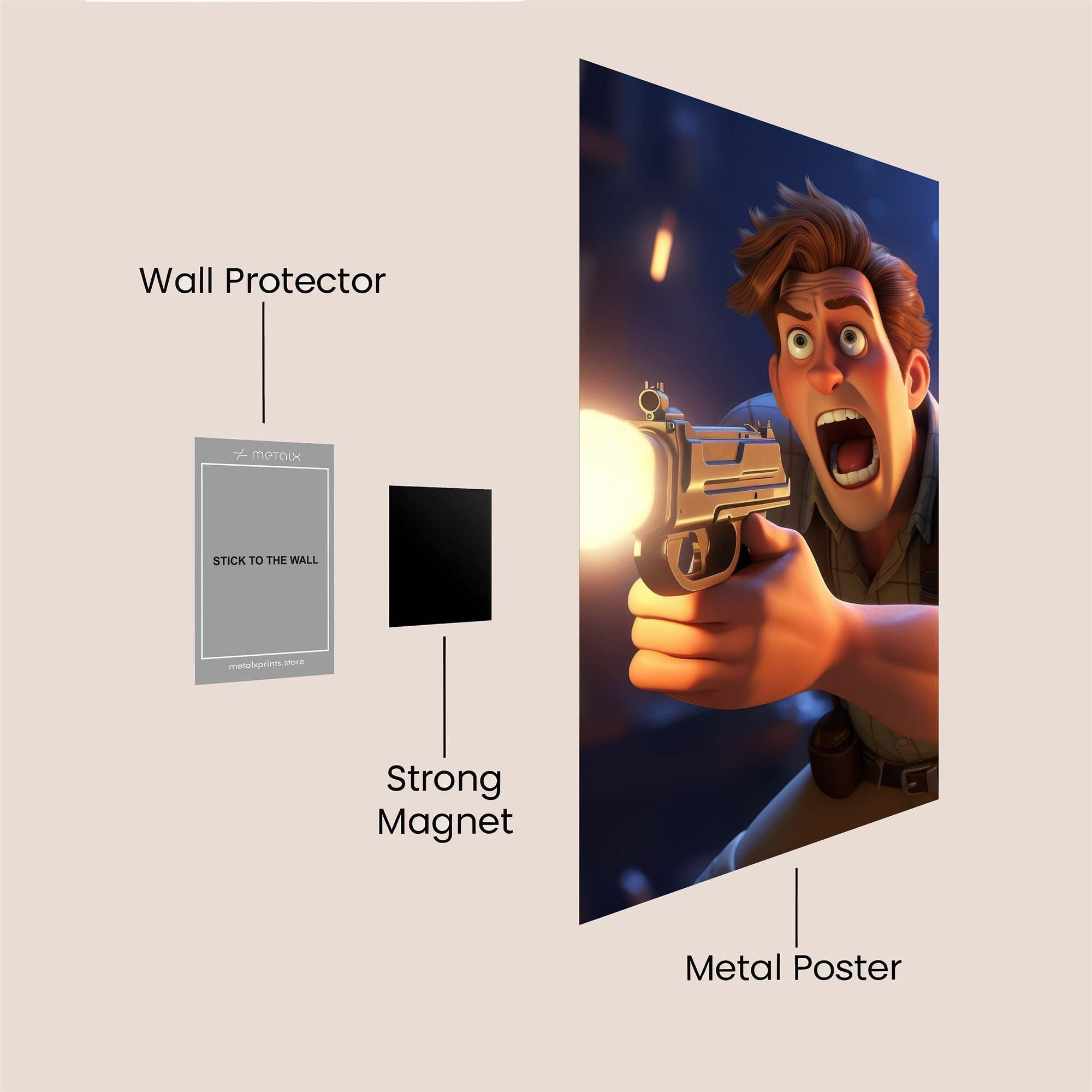 Gun Flash Safe Wall Magnetic / M