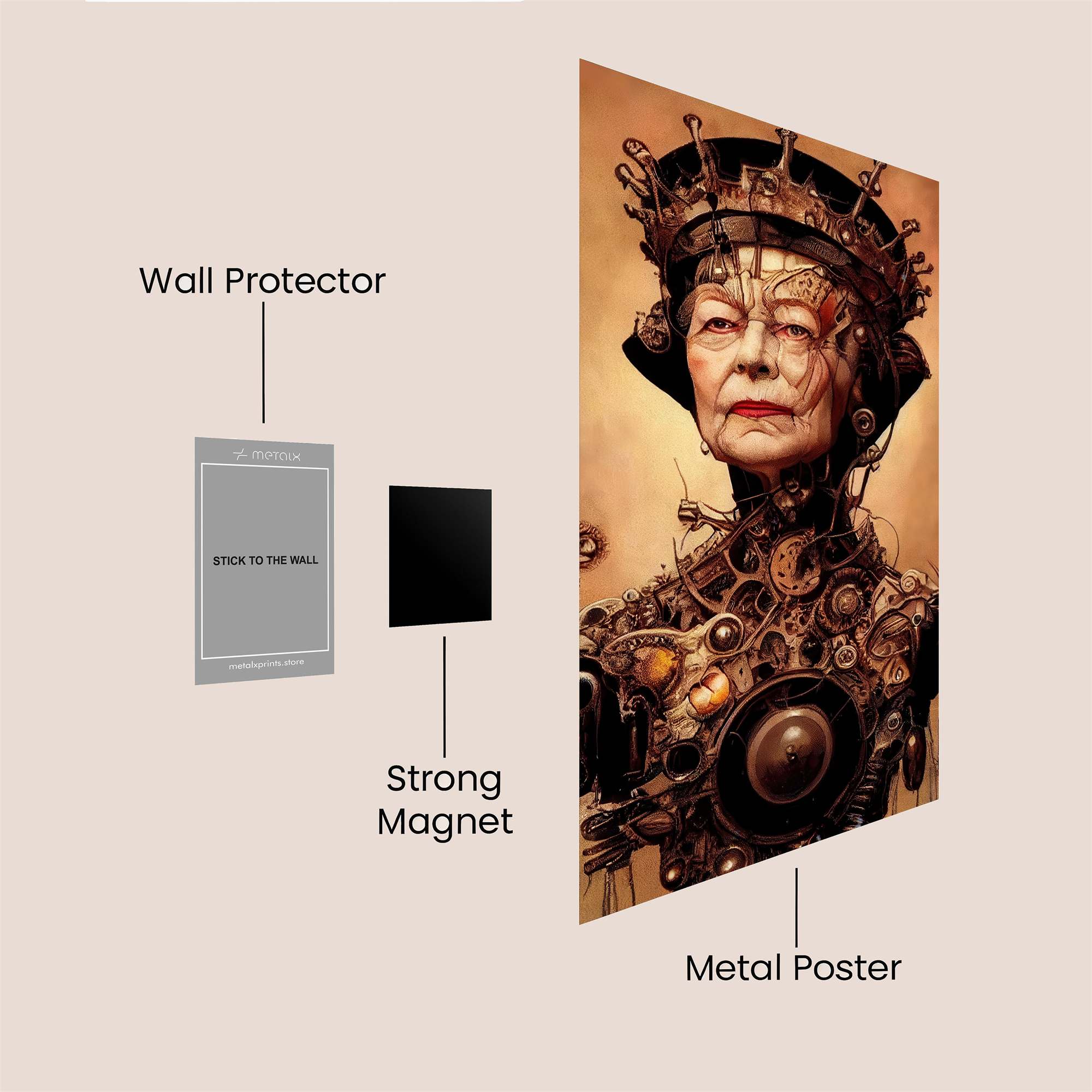 Queen Intricate Safe Wall Magnetic / M