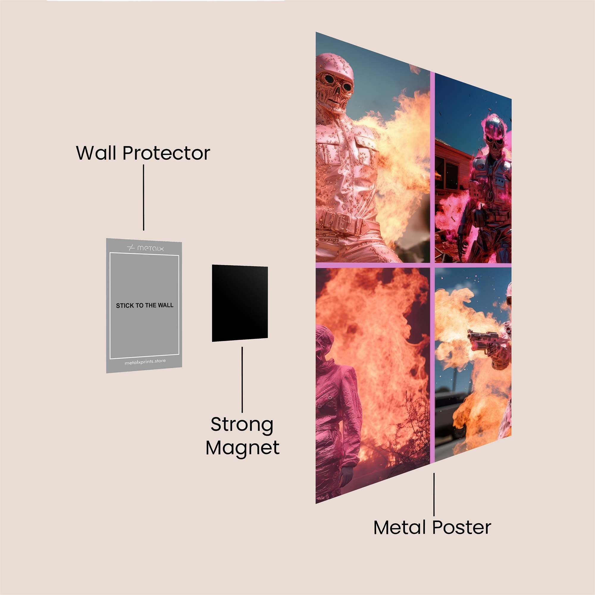 Pink Inferno Safe Wall Magnetic / M