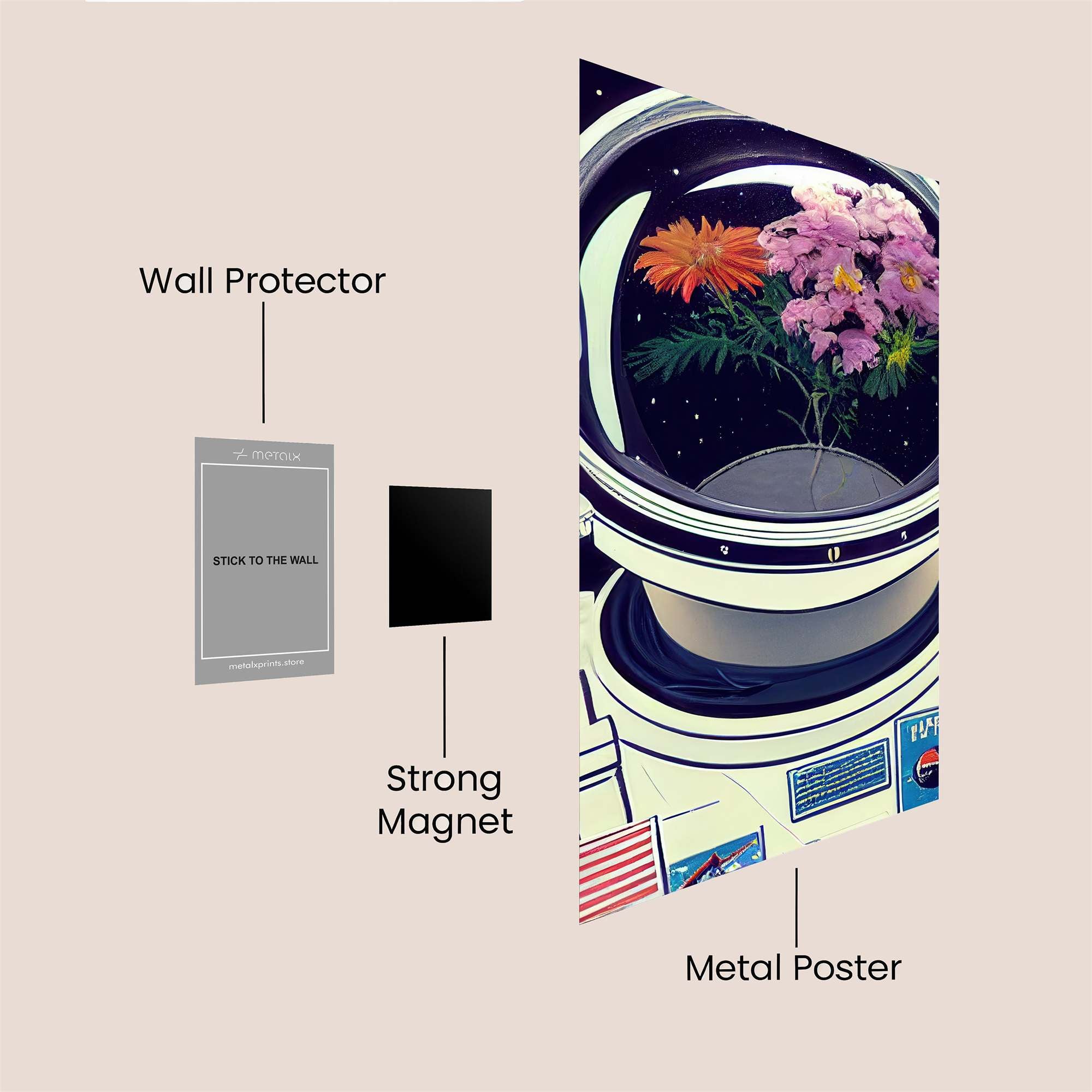 Astronaut Bloom Safe Wall Magnetic / M