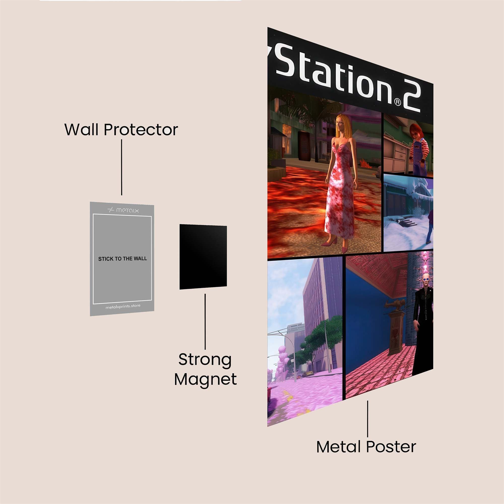 PlayStation Nostalgia Safe Wall Magnetic / M