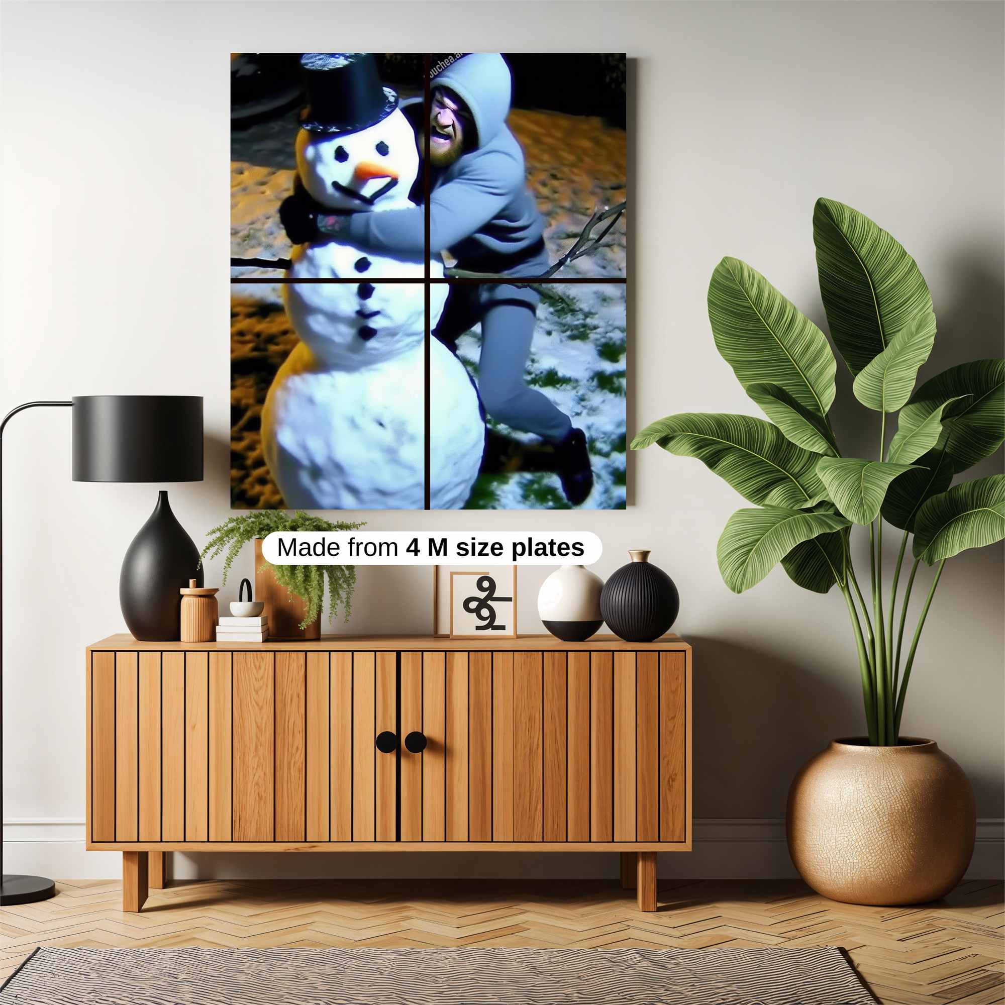 Snowman Embrace Safe Wall Magnetic / M