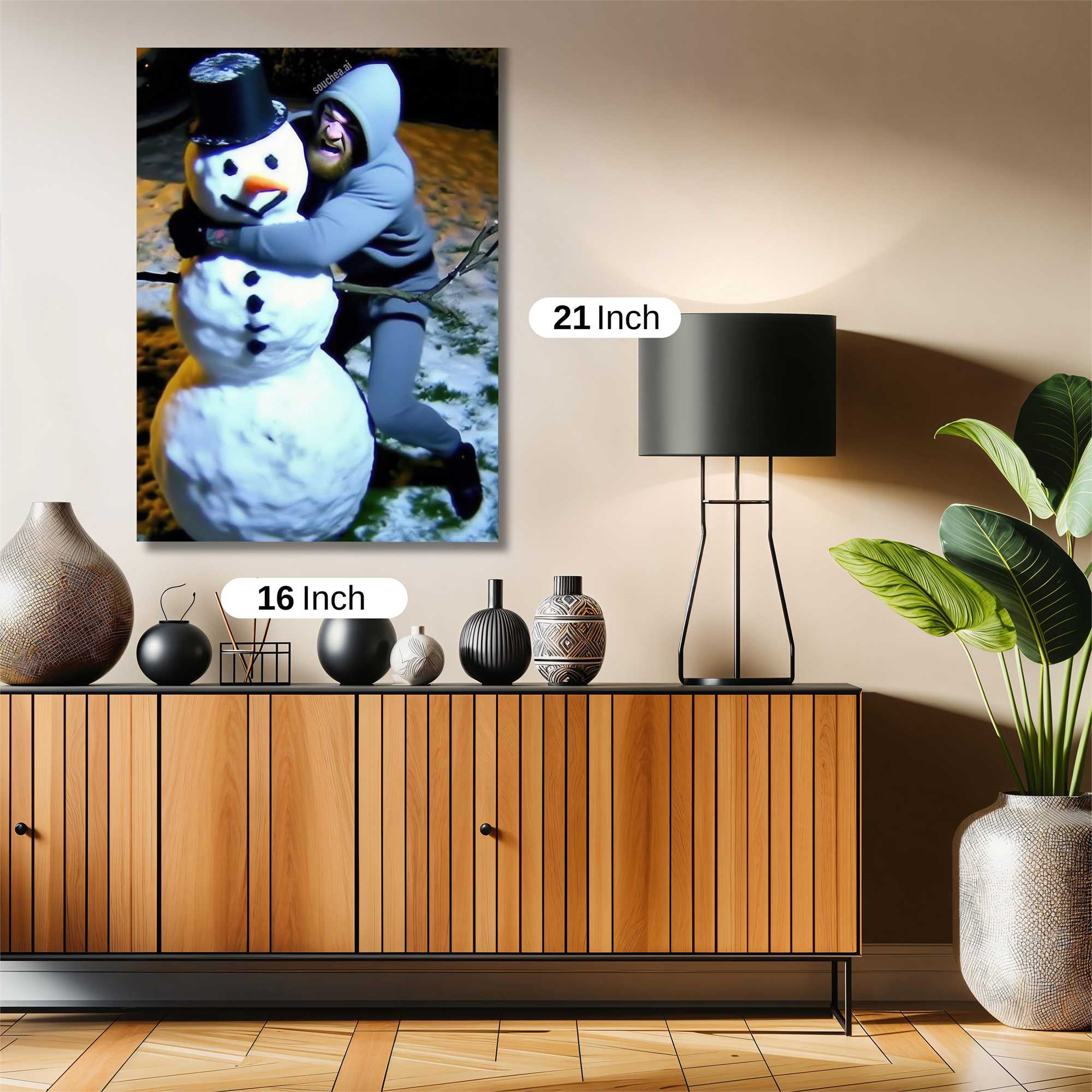 Snowman Embrace Safe Wall Magnetic / M