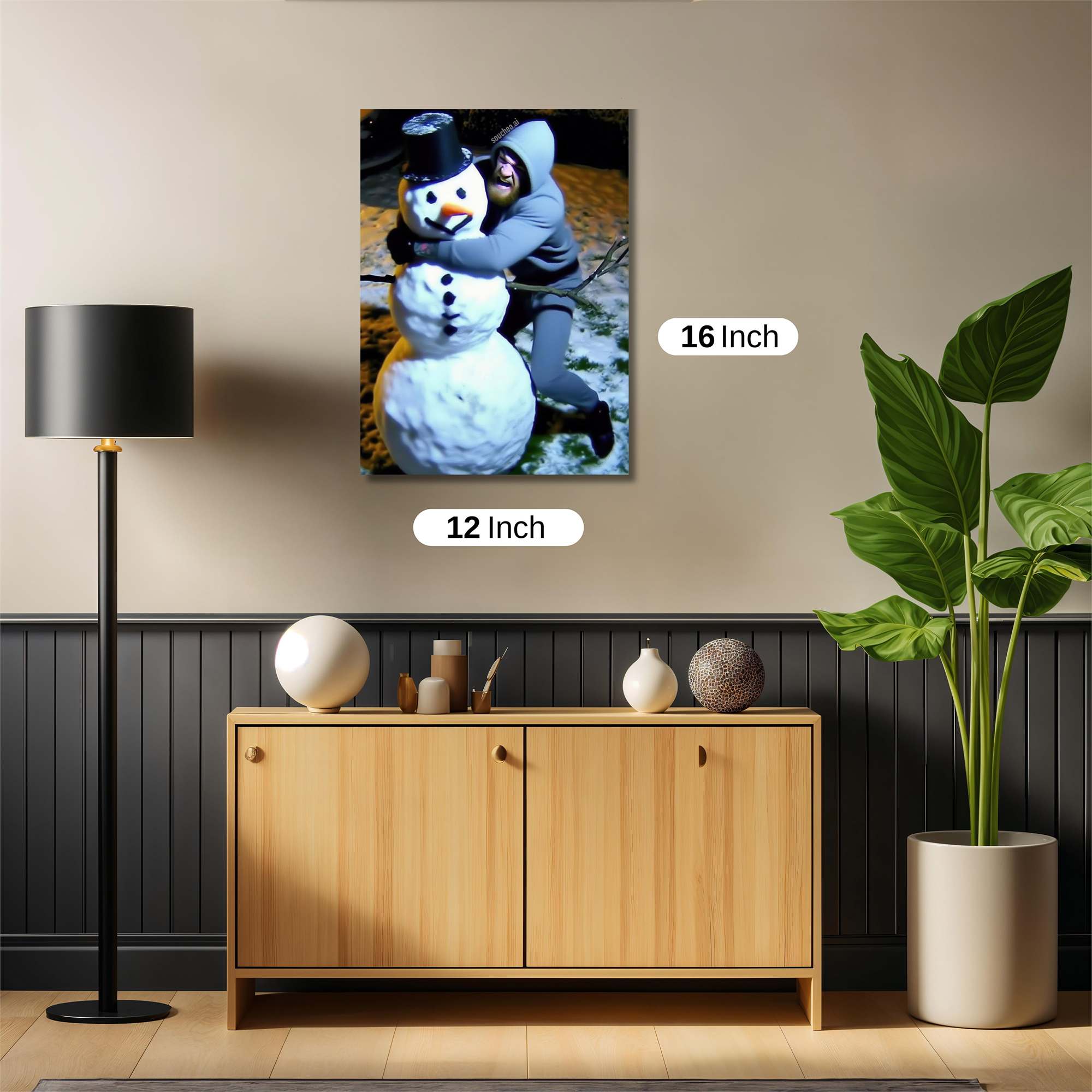 Snowman Embrace Safe Wall Magnetic / M