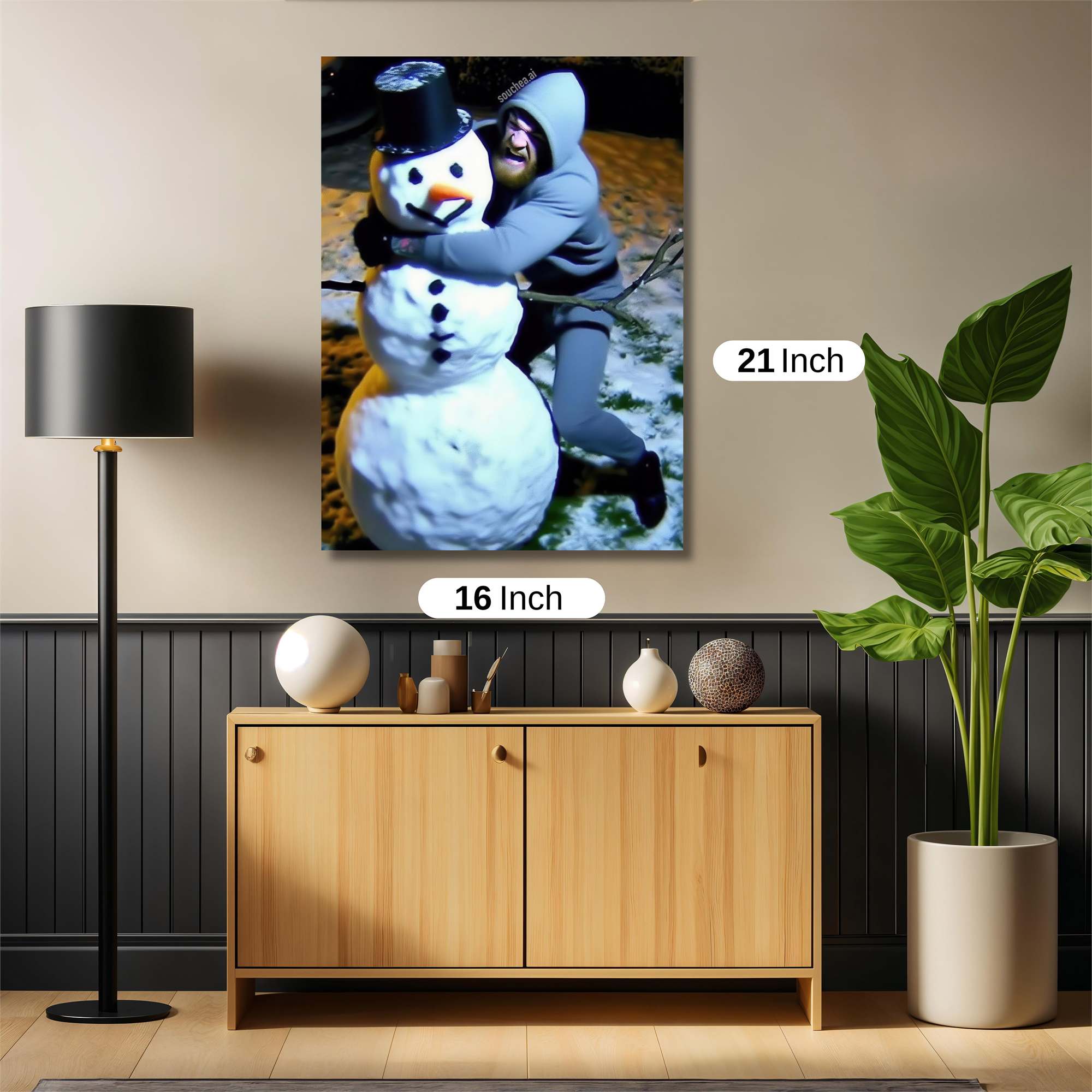 Snowman Embrace Safe Wall Magnetic / M