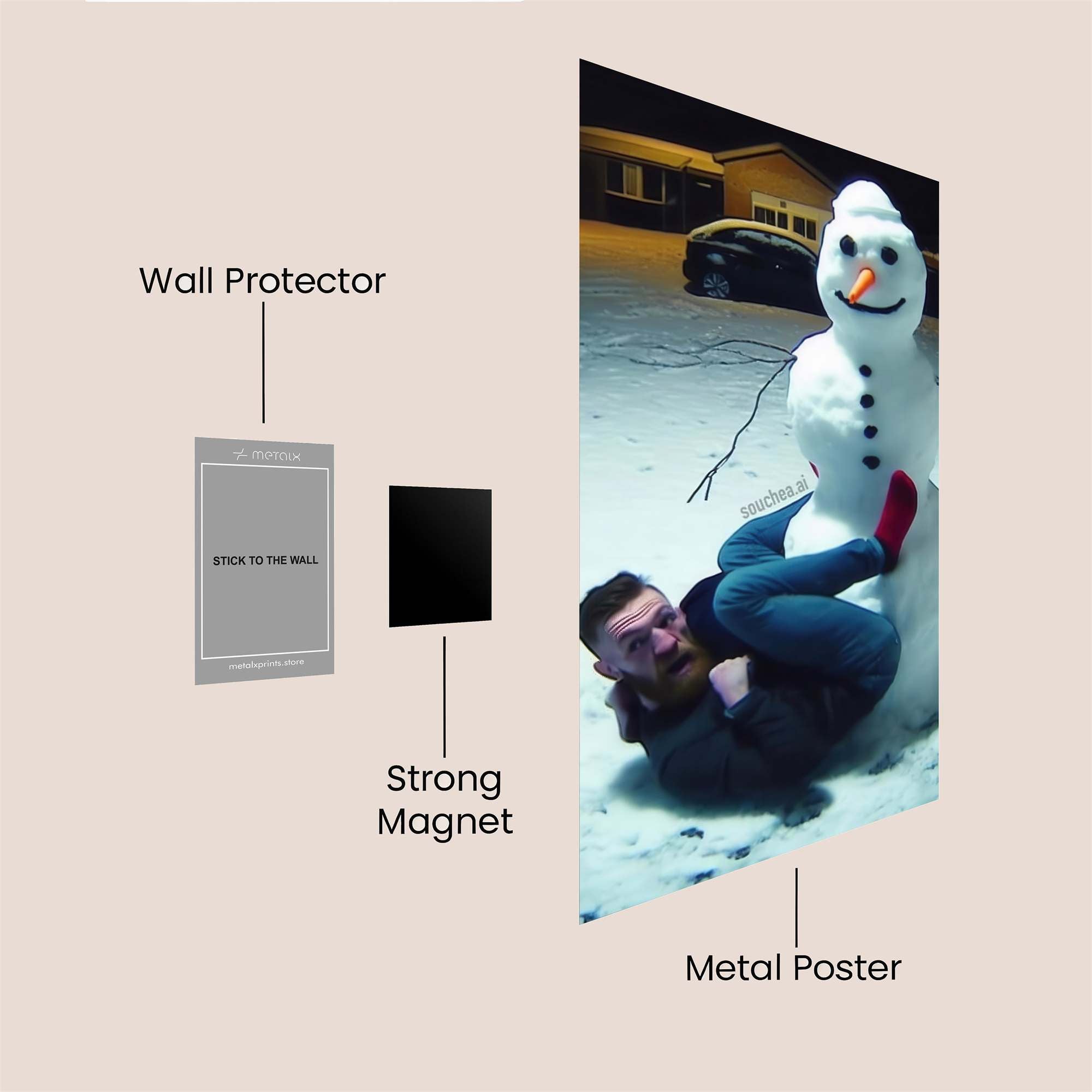 Snowman Domination Safe Wall Magnetic / M