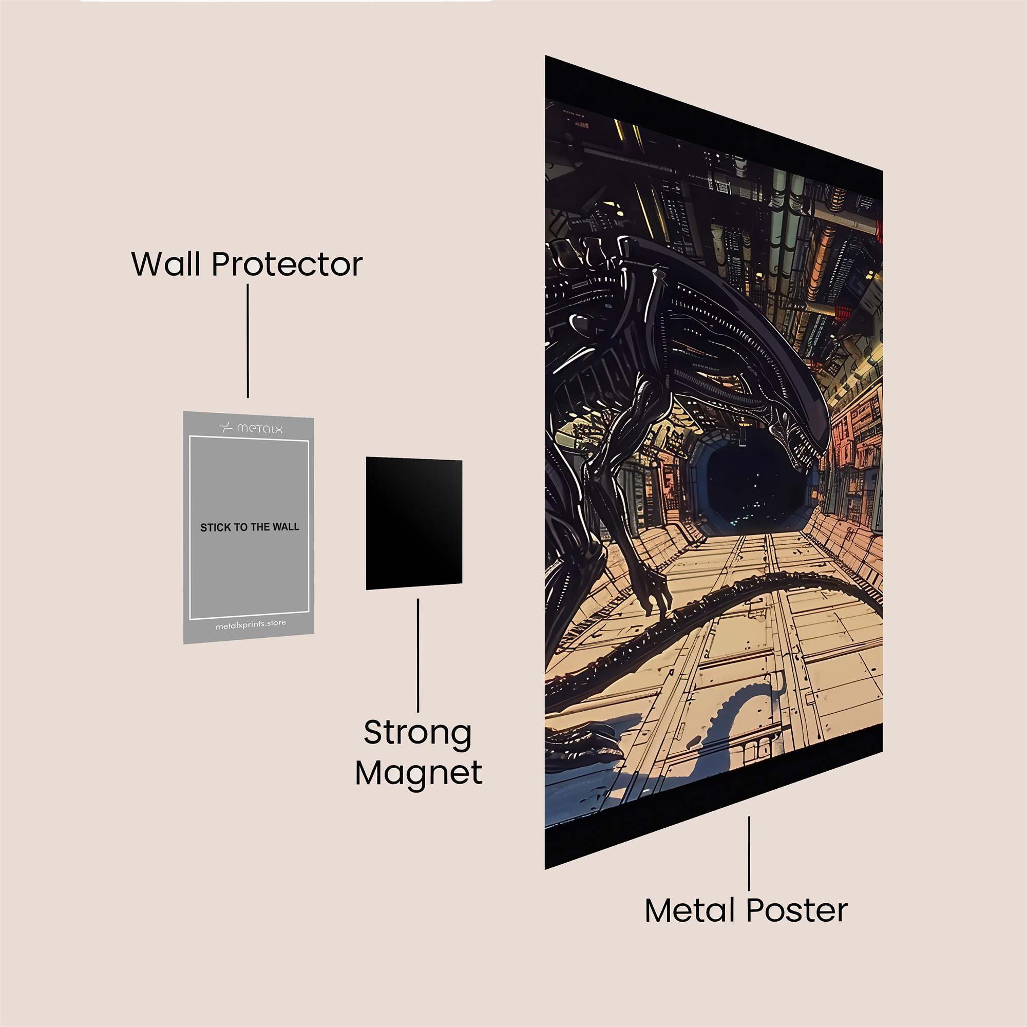 Xenomorph Lurking Safe Wall Magnetic / M