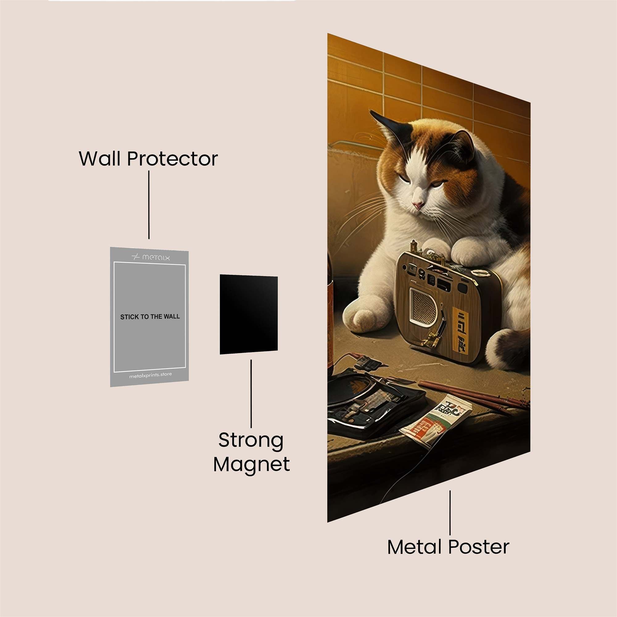 Feline Melancholy Safe Wall Magnetic / M