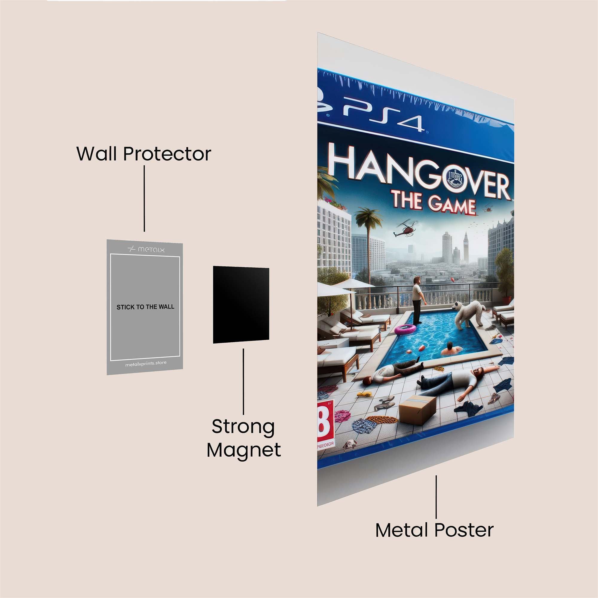 Hangover Hysteria Safe Wall Magnetic / M