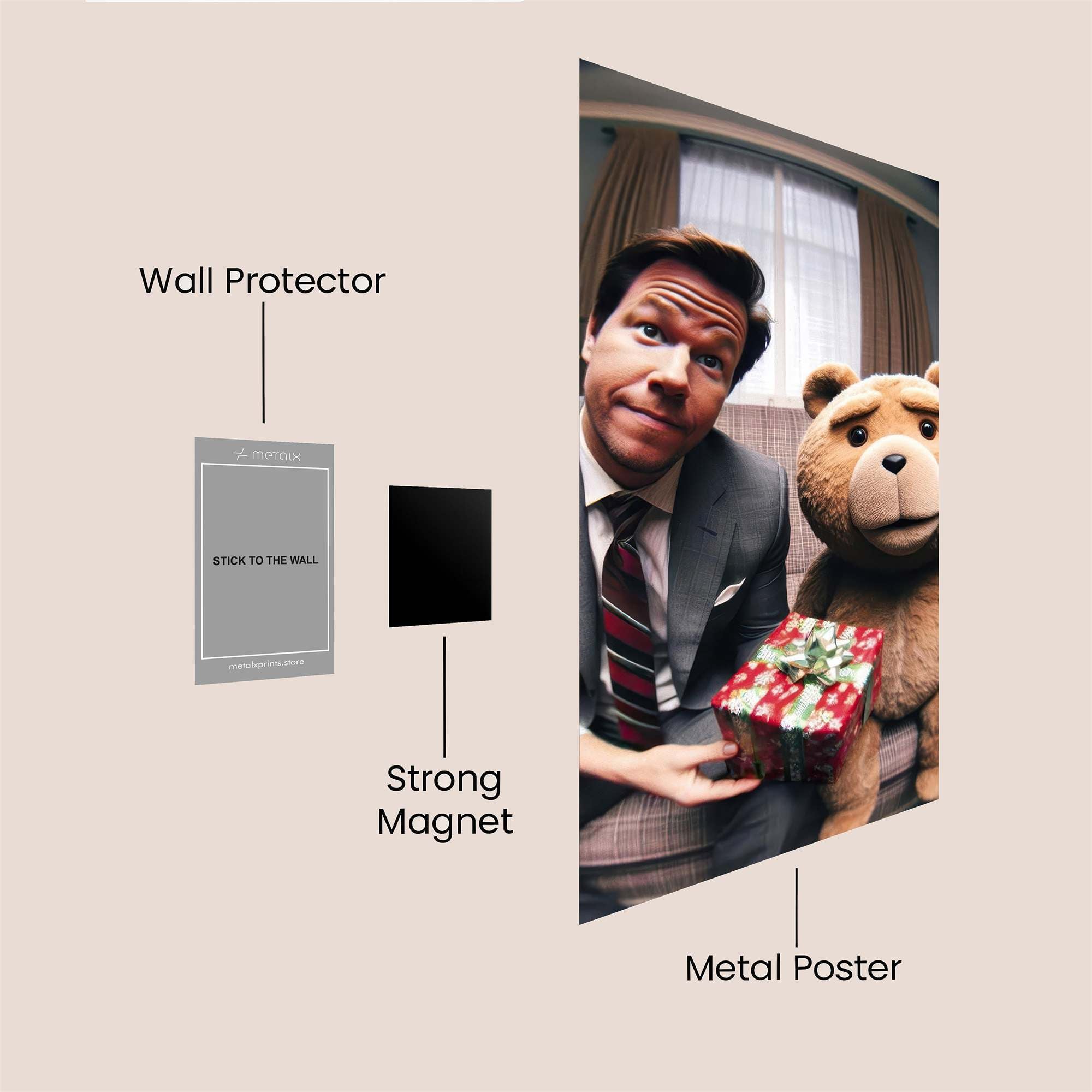 Ted Festive Safe Wall Magnetic / M