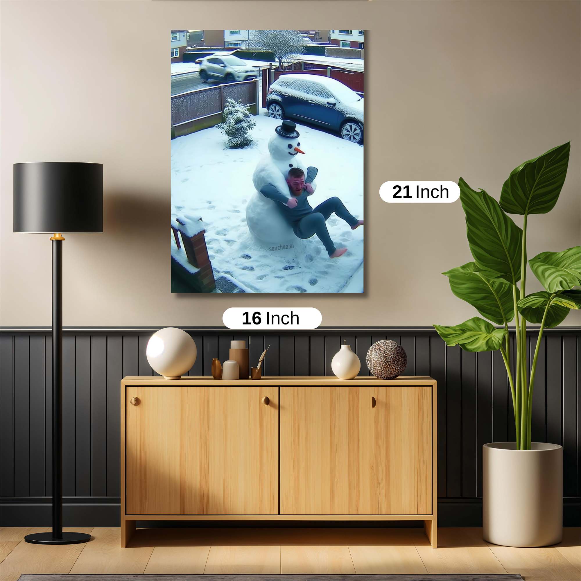 Snowman Antics Safe Wall Magnetic / M