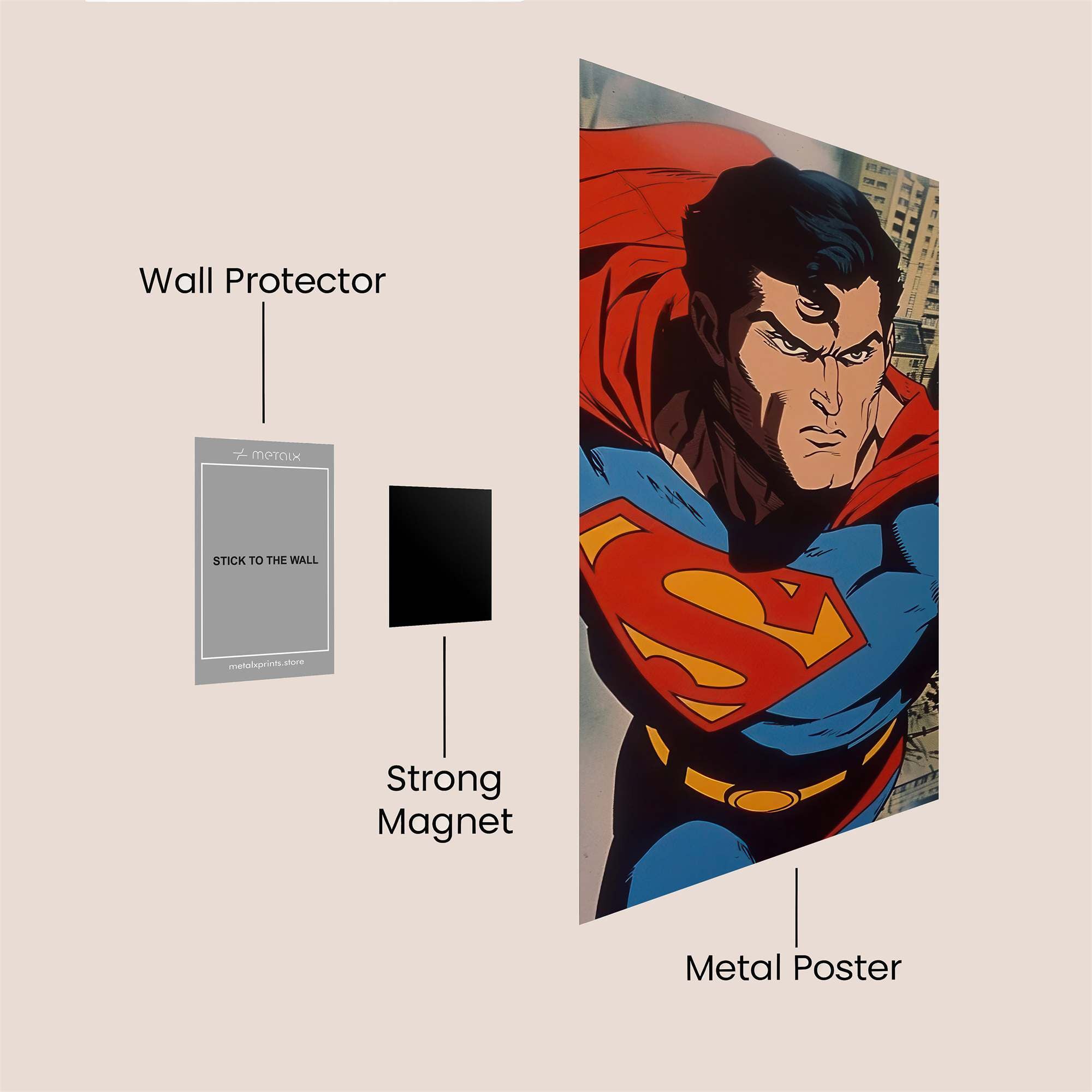 Superman Ascends Safe Wall Magnetic / M