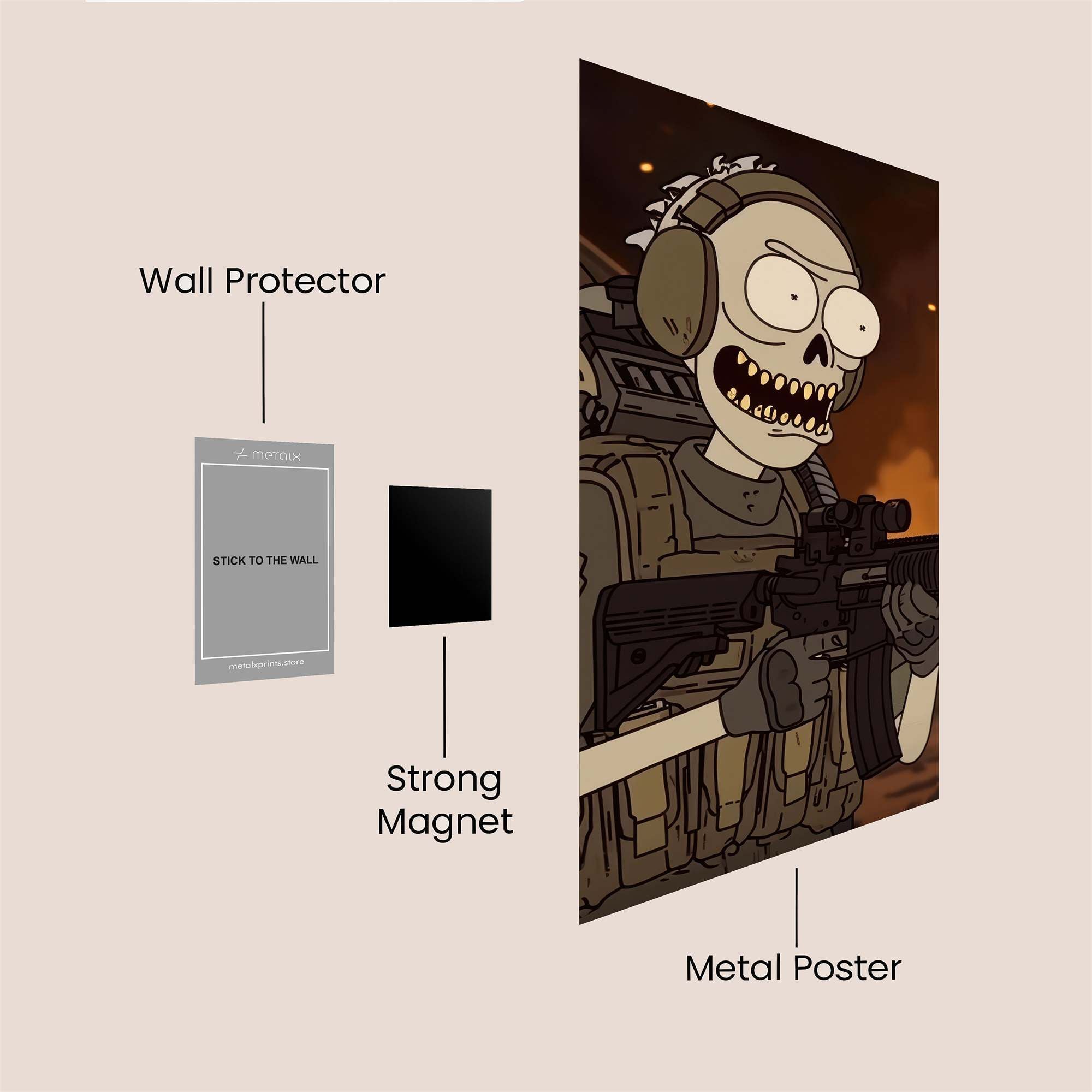Skeleton Warrior Safe Wall Magnetic / M