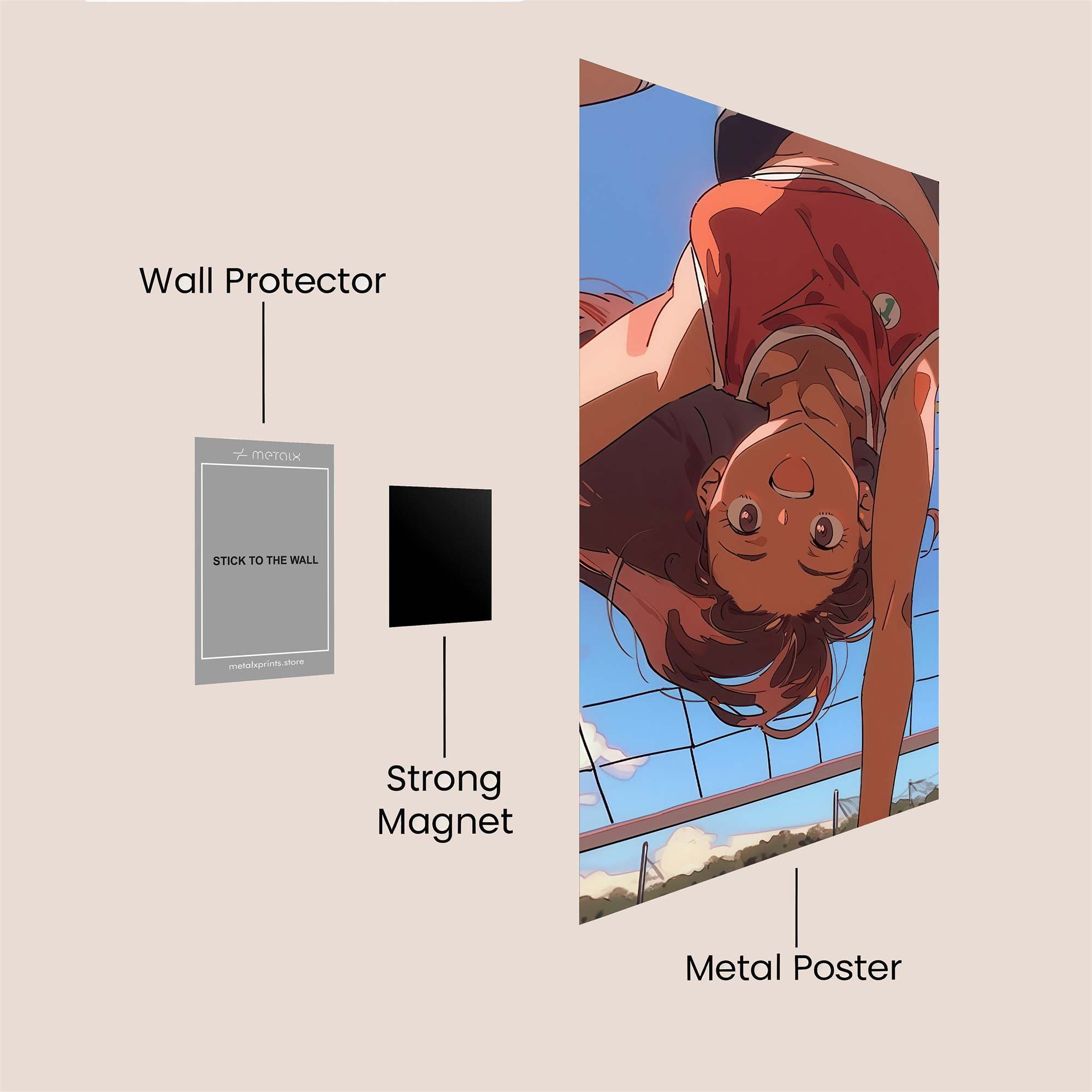 Volleyball Elated Safe Wall Magnetic / M