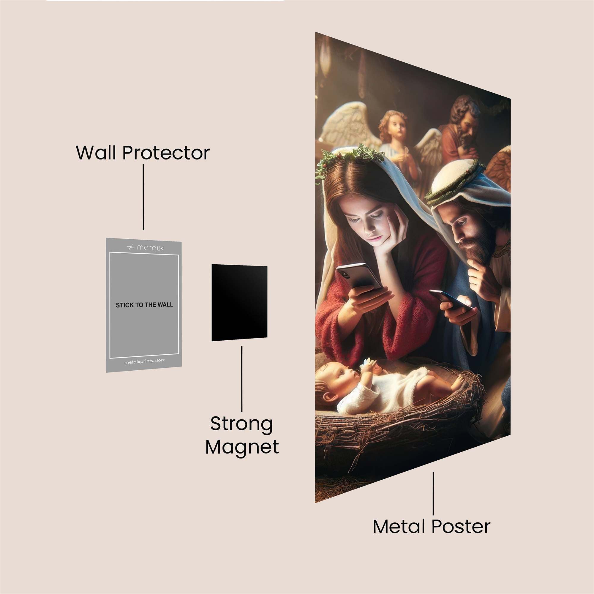 Modern Nativity Safe Wall Magnetic / M