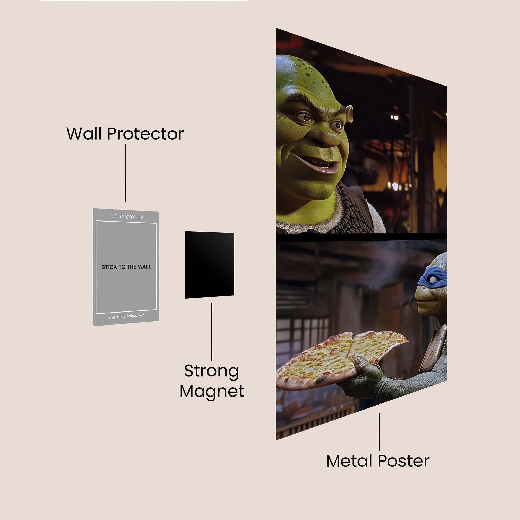 Shrek Pizza Safe Wall Magnetic / M