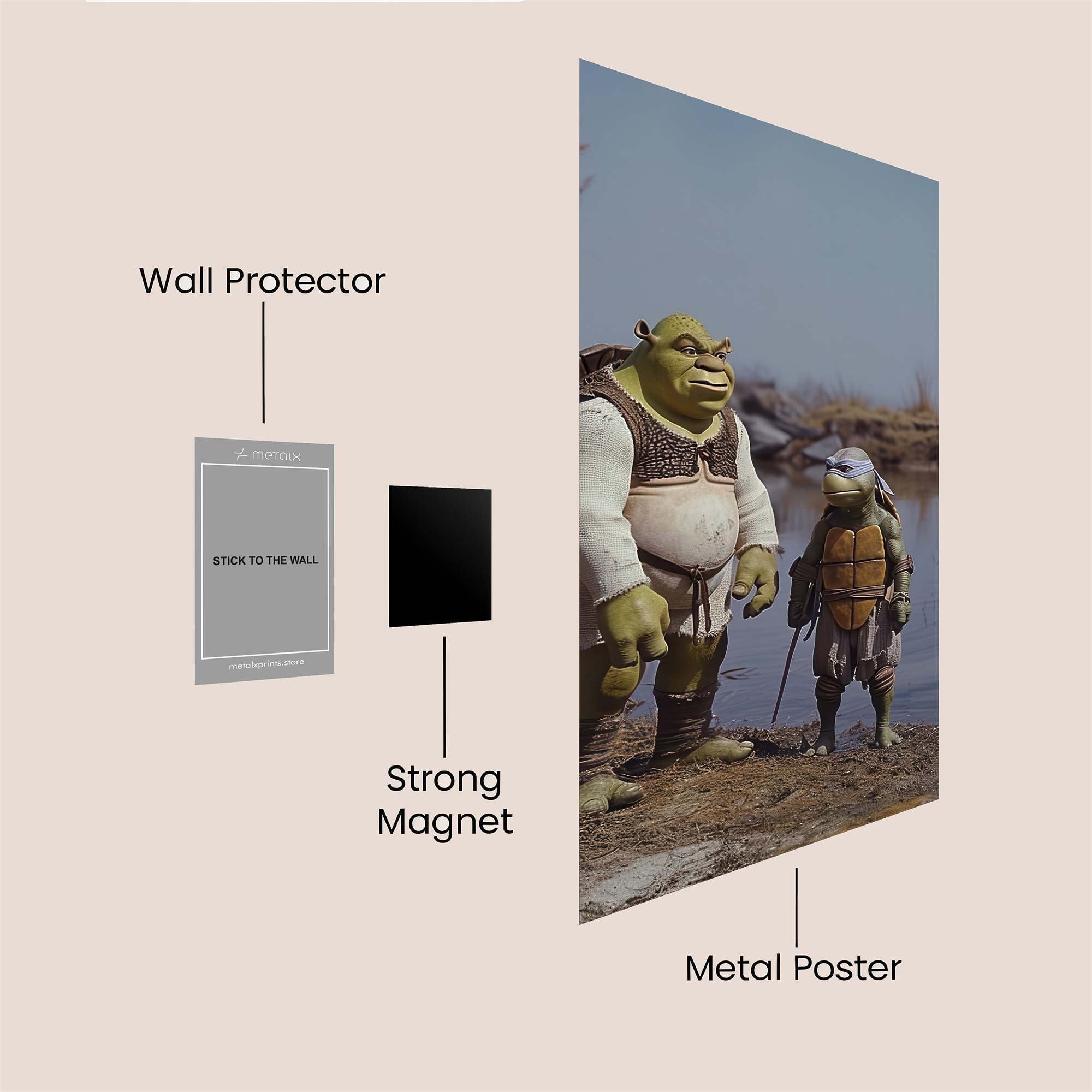 ShrekDonatello Adventure Safe Wall Magnetic / M