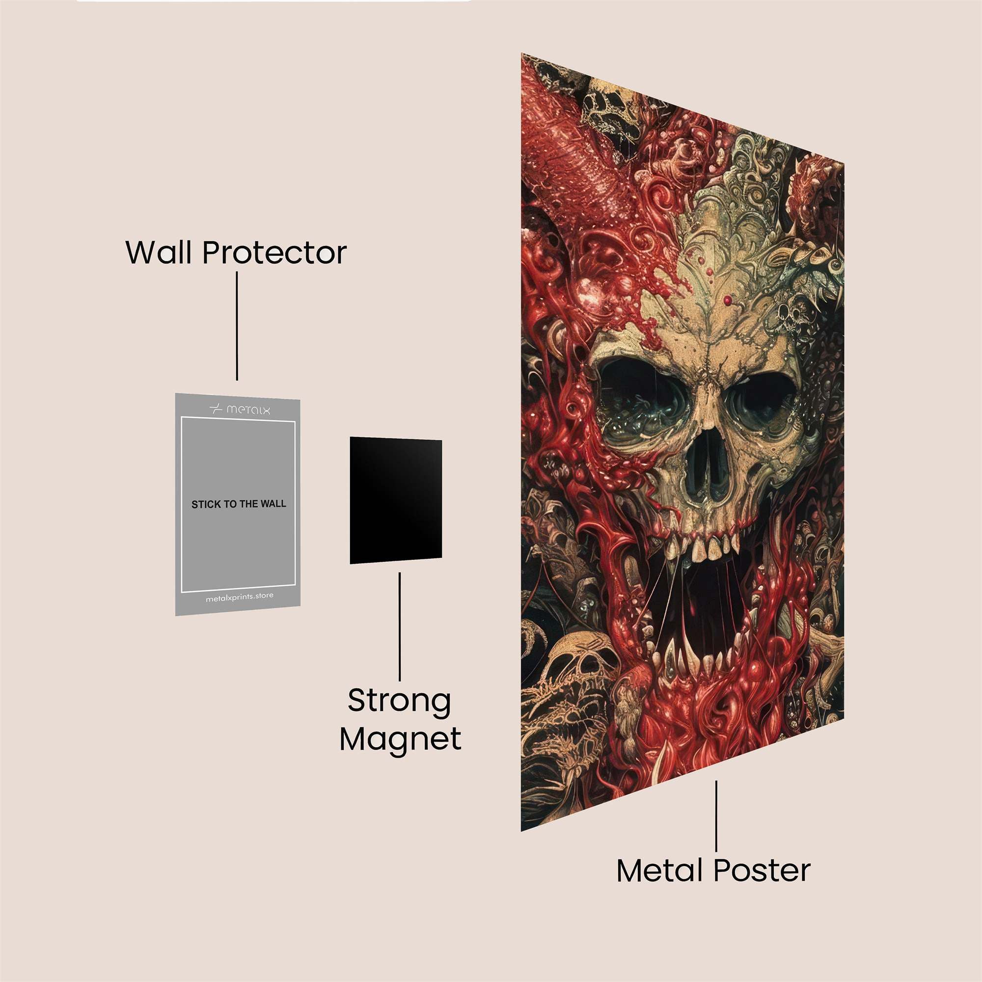 Skull Frenzy Safe Wall Magnetic / M