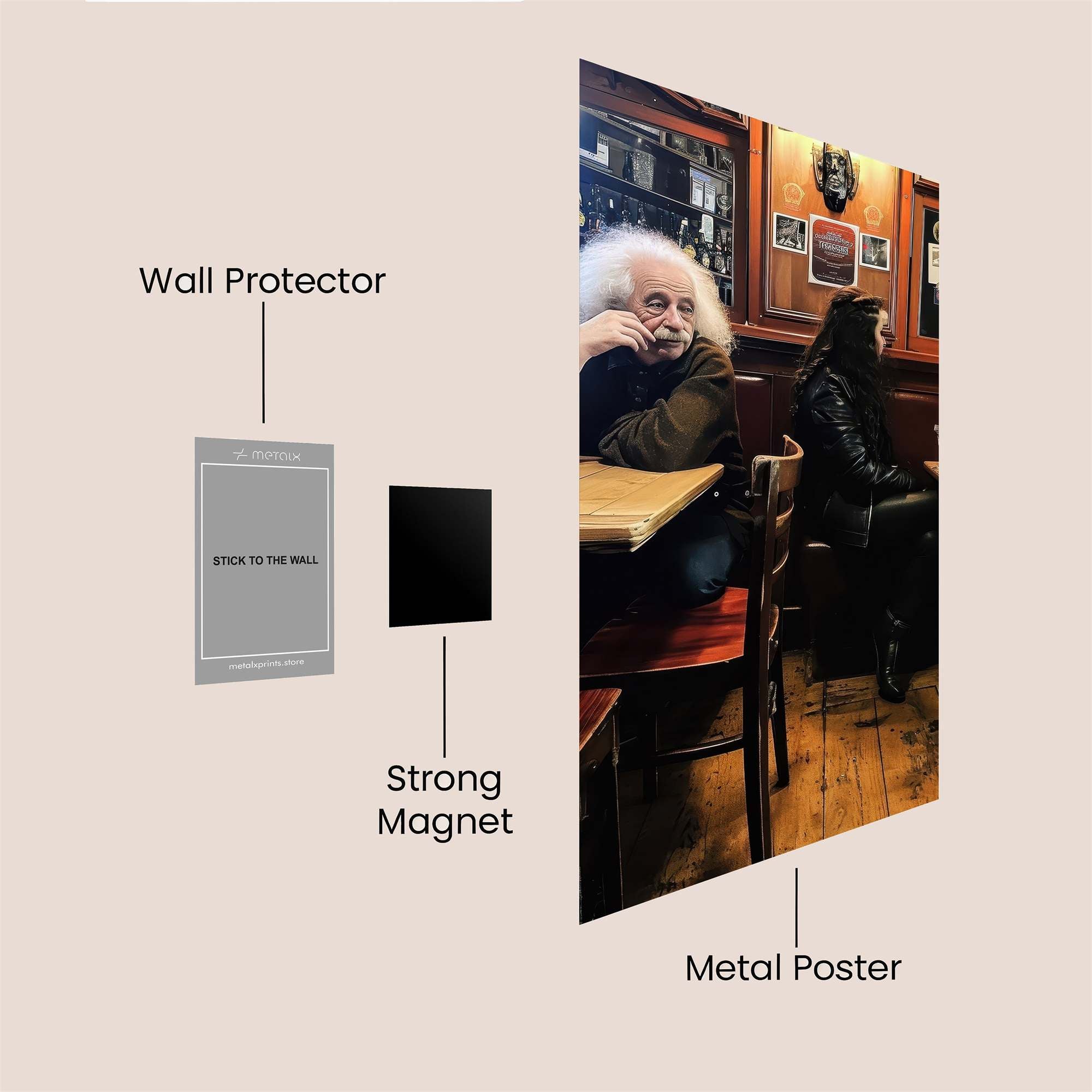 Einstein Brooding Safe Wall Magnetic / M