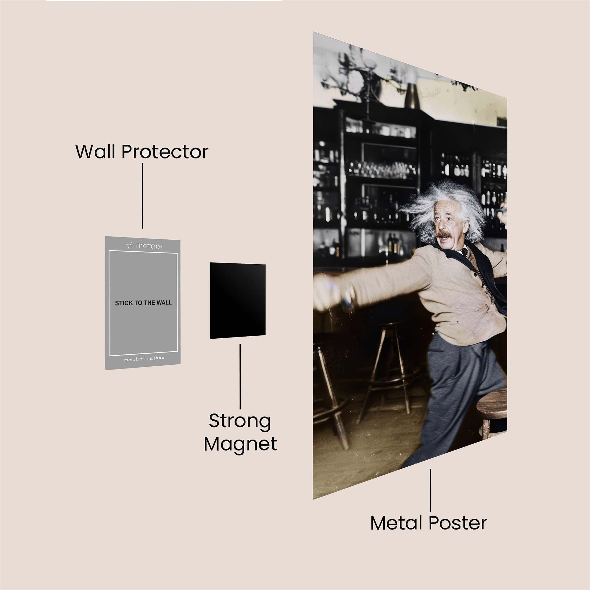 Einstein Unhinged Safe Wall Magnetic / M