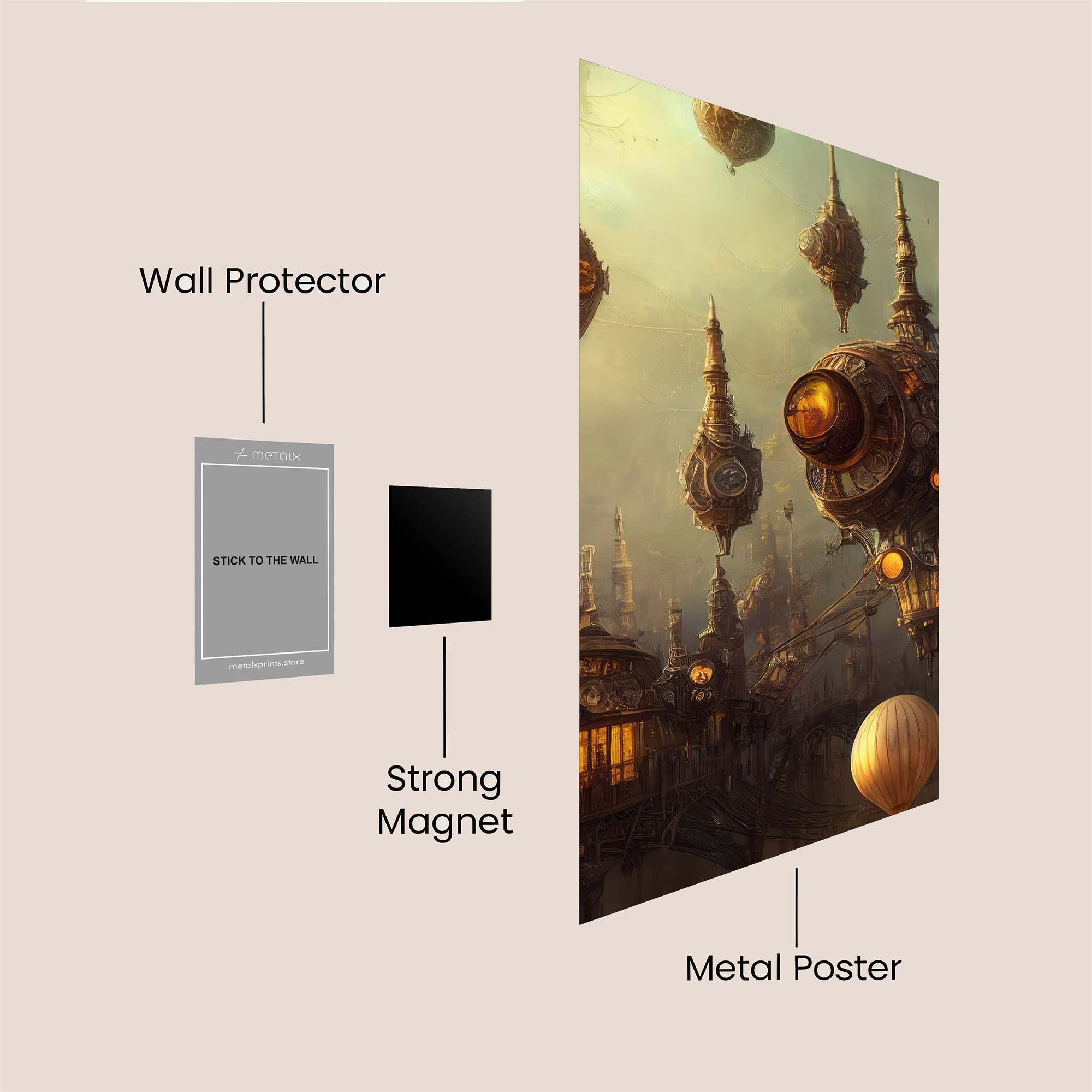 Steampunk Dreamscape Safe Wall Magnetic / M