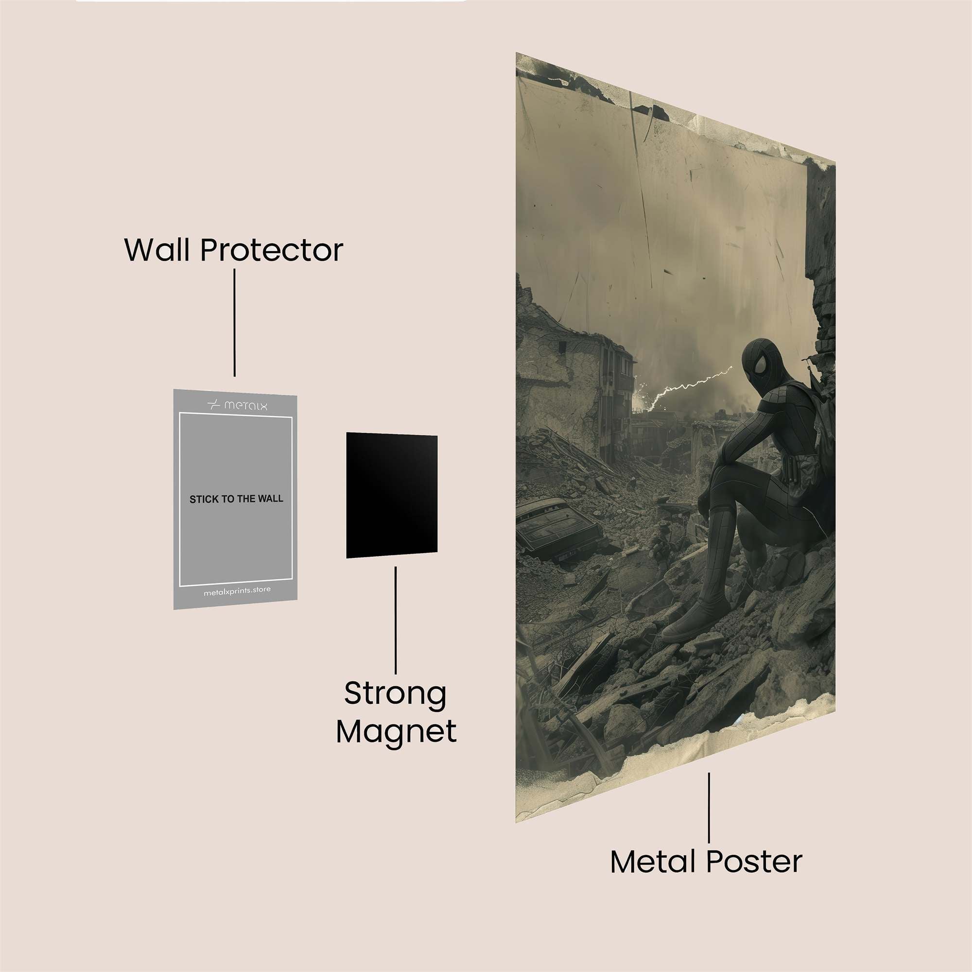 Spider Solitude Safe Wall Magnetic / M