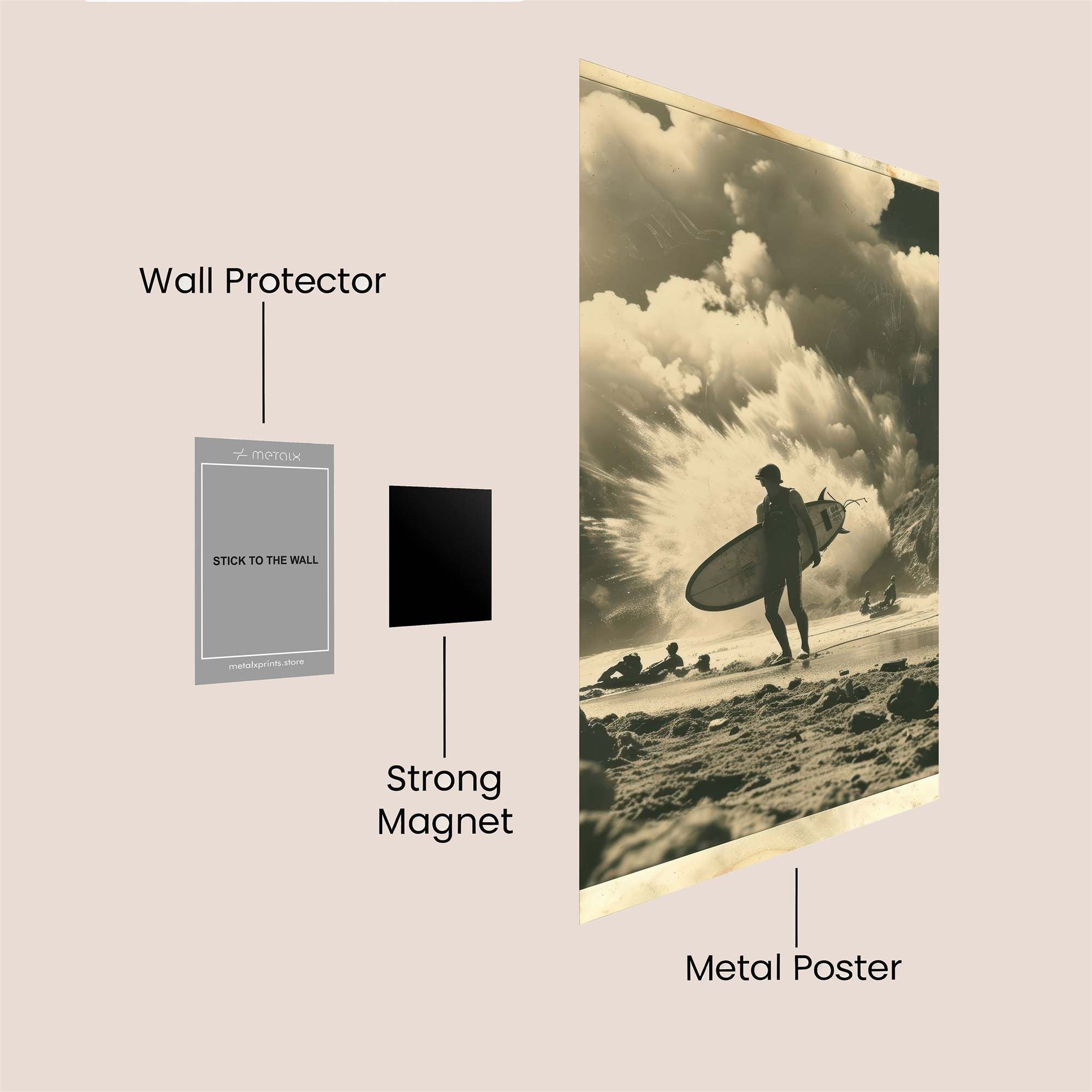 Surfer Serene Safe Wall Magnetic / M