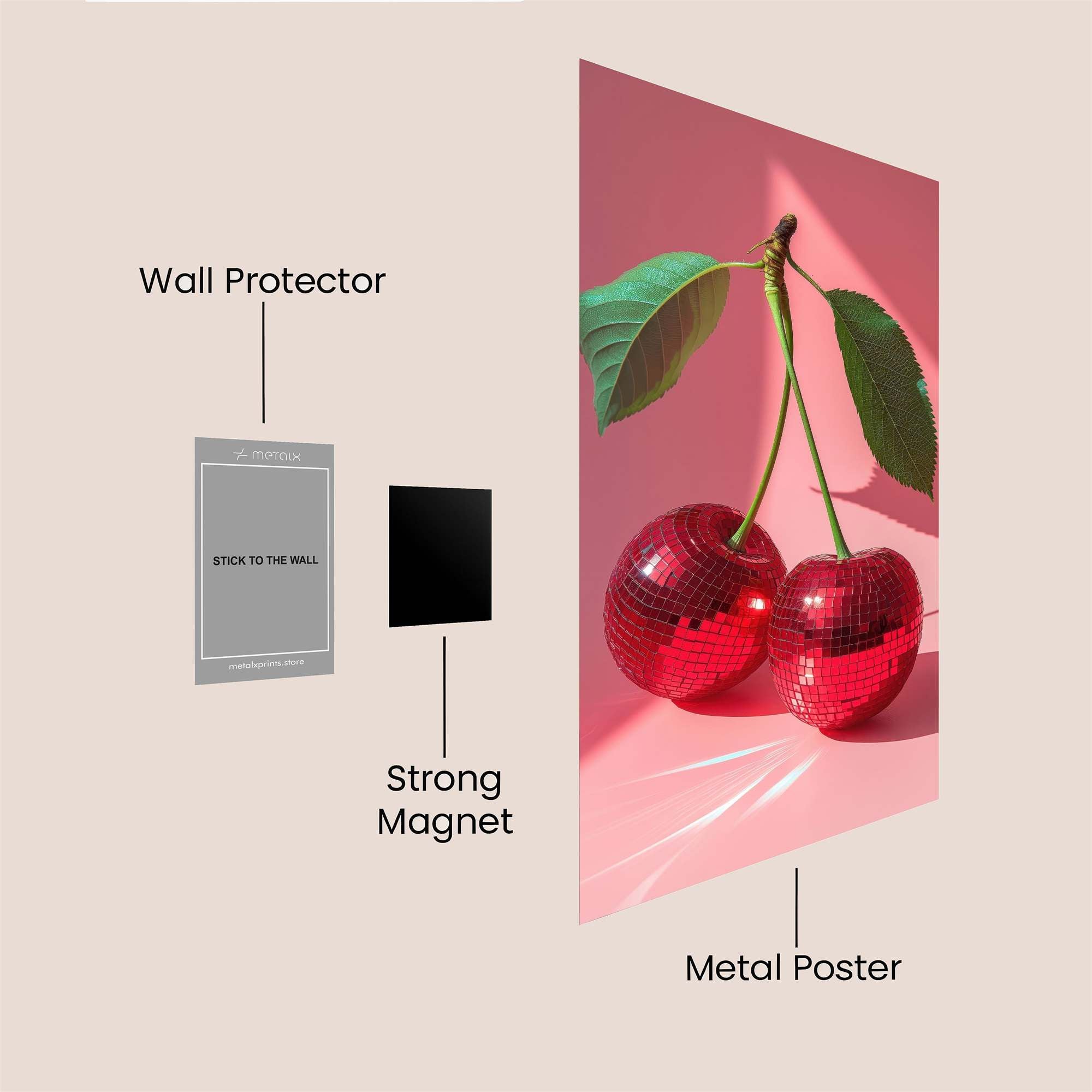 Disco Cherries Safe Wall Magnetic / M