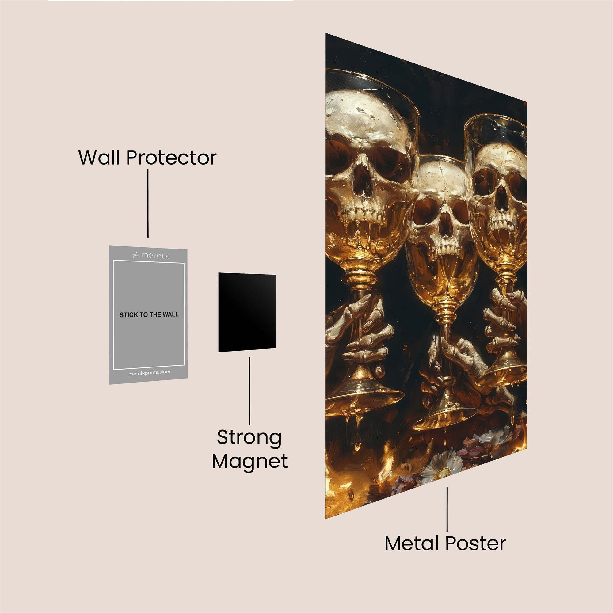 Skull Celebration Safe Wall Magnetic / M