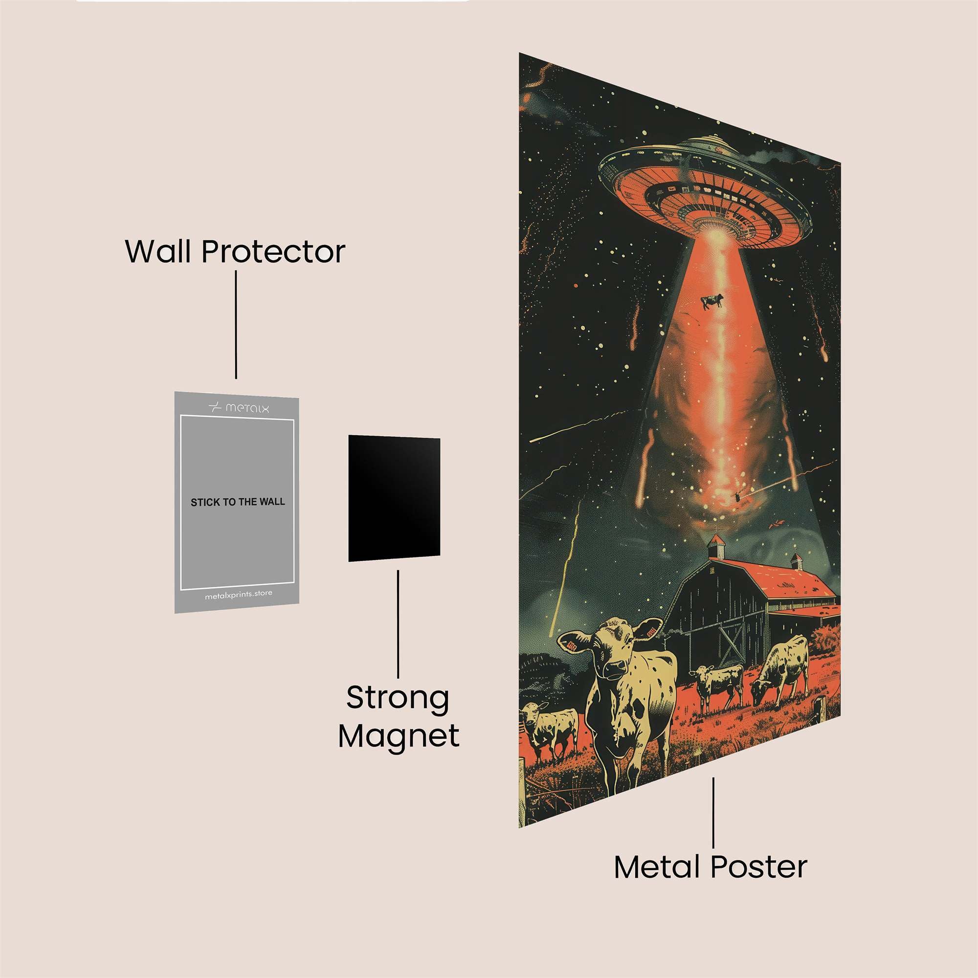 UFO Abduction Safe Wall Magnetic / M