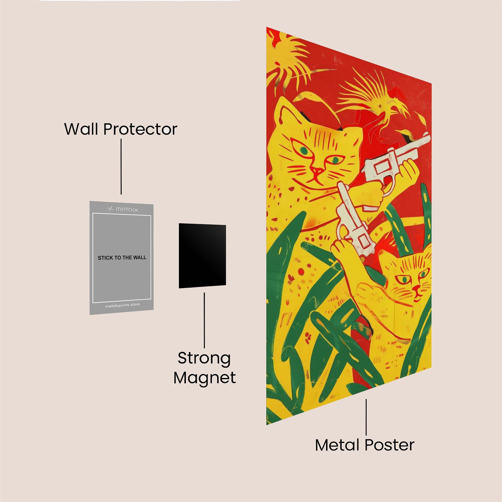 Cat Outlaws Safe Wall Magnetic / M