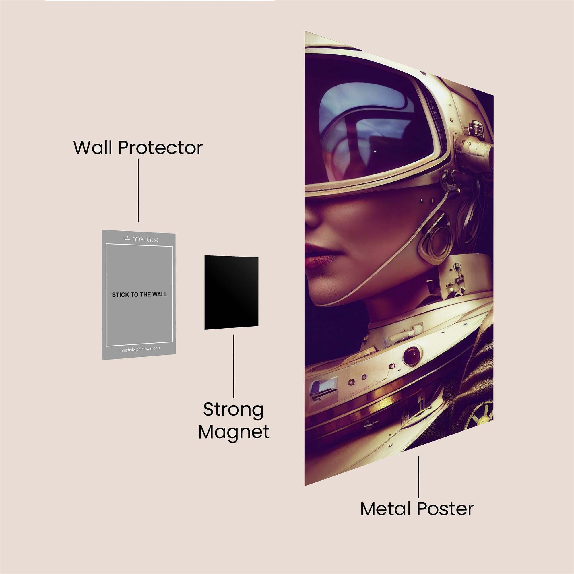 Astronaut Enigma Safe Wall Magnetic / M