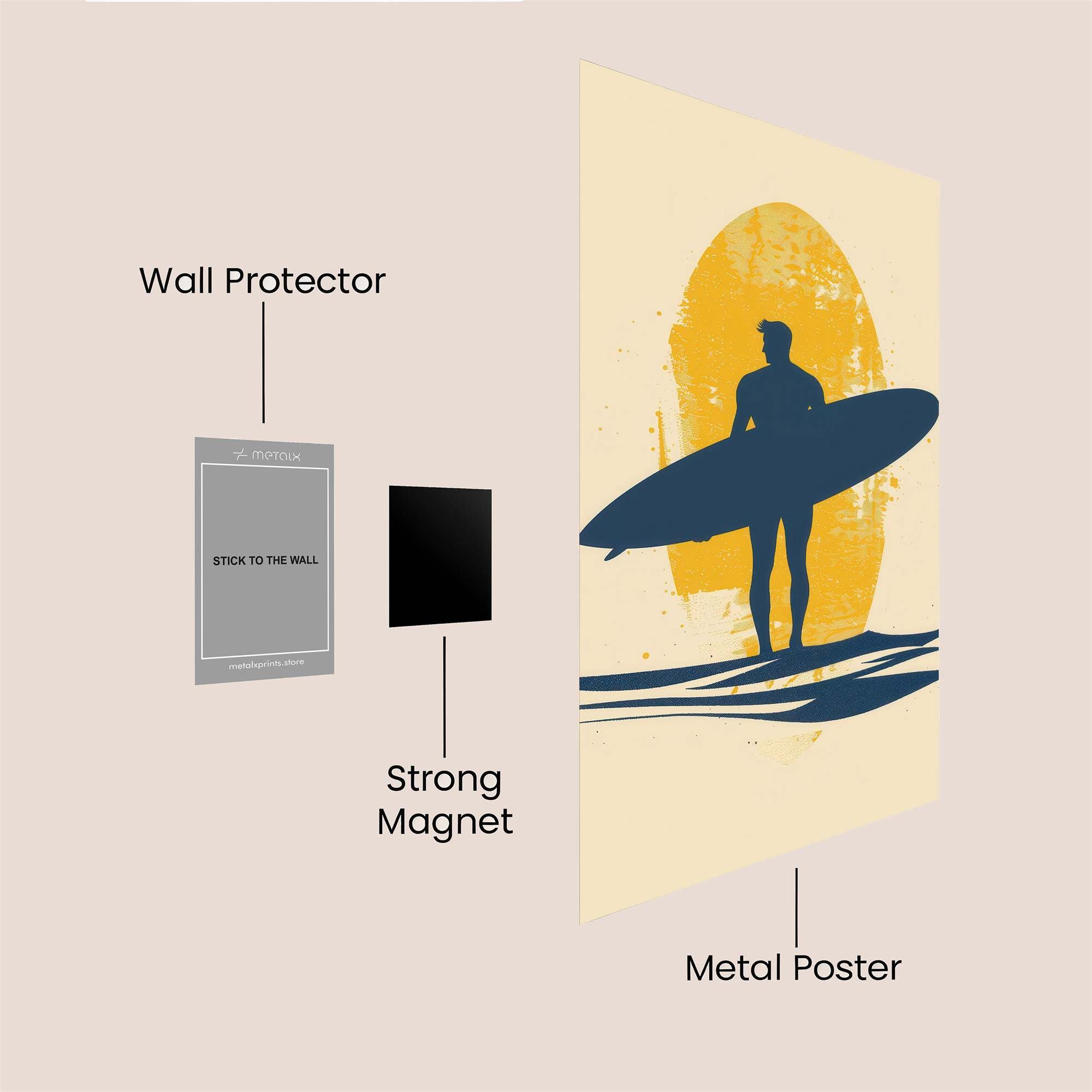 Sunset Surfer Safe Wall Magnetic / M