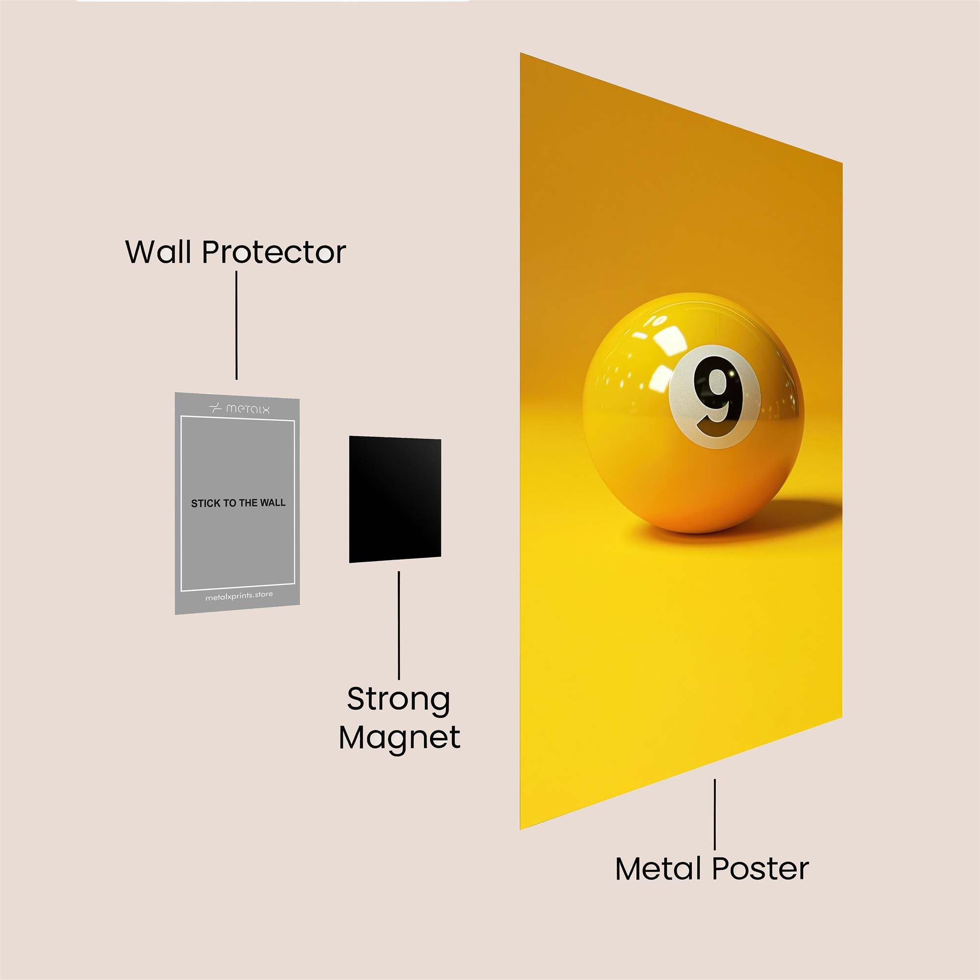 Nine Vibrant Safe Wall Magnetic / M