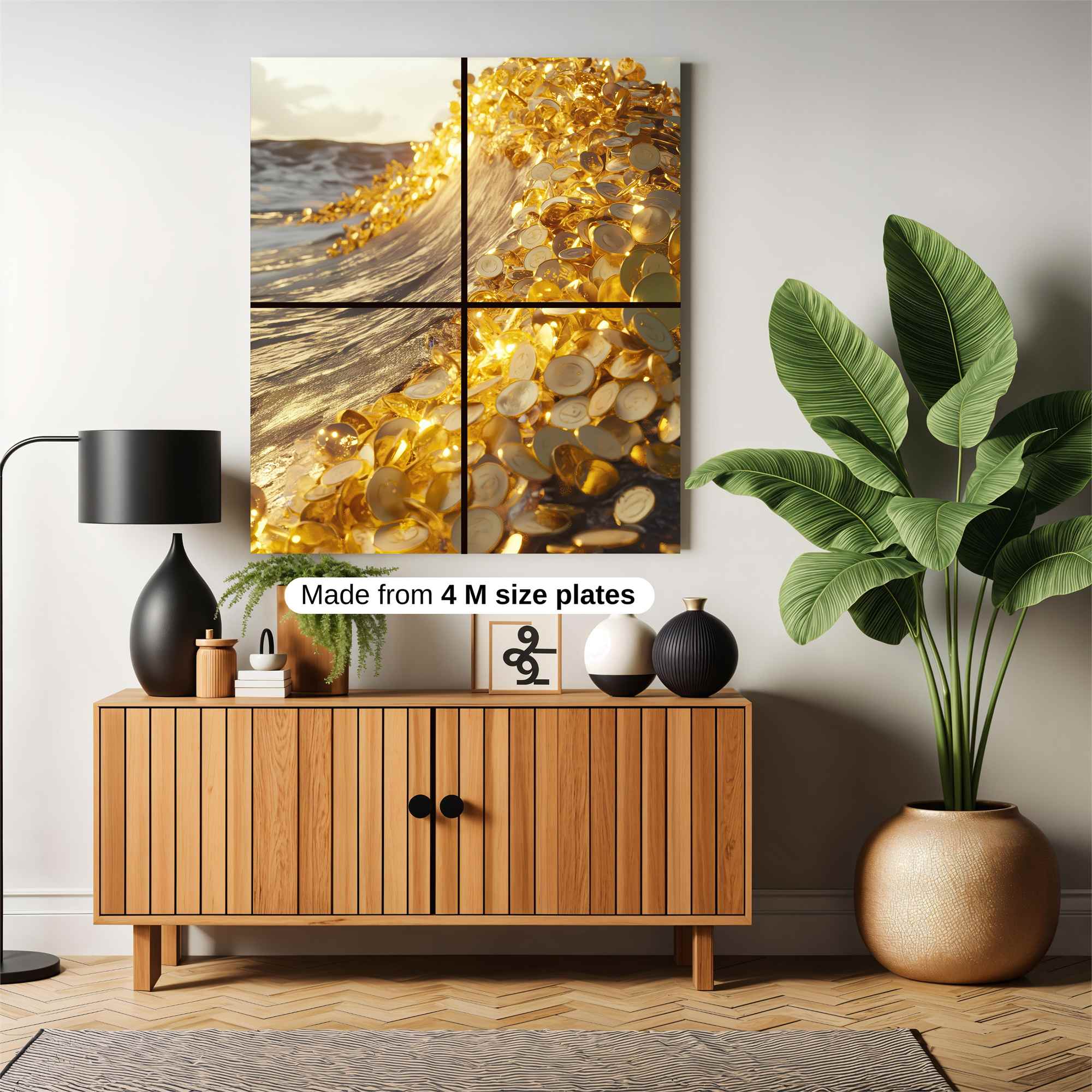 Gold Wave Safe Wall Magnetic / M