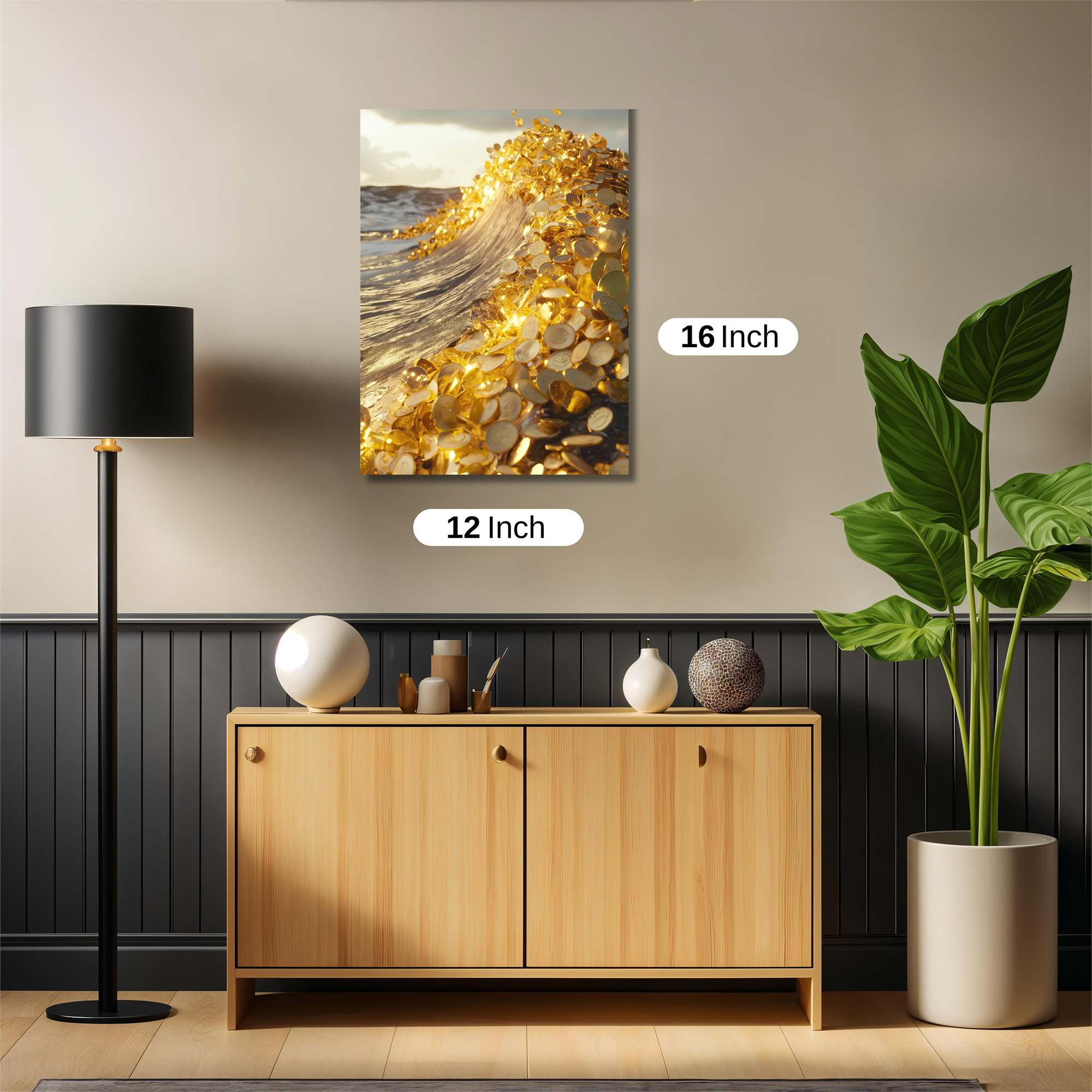 Gold Wave Safe Wall Magnetic / M