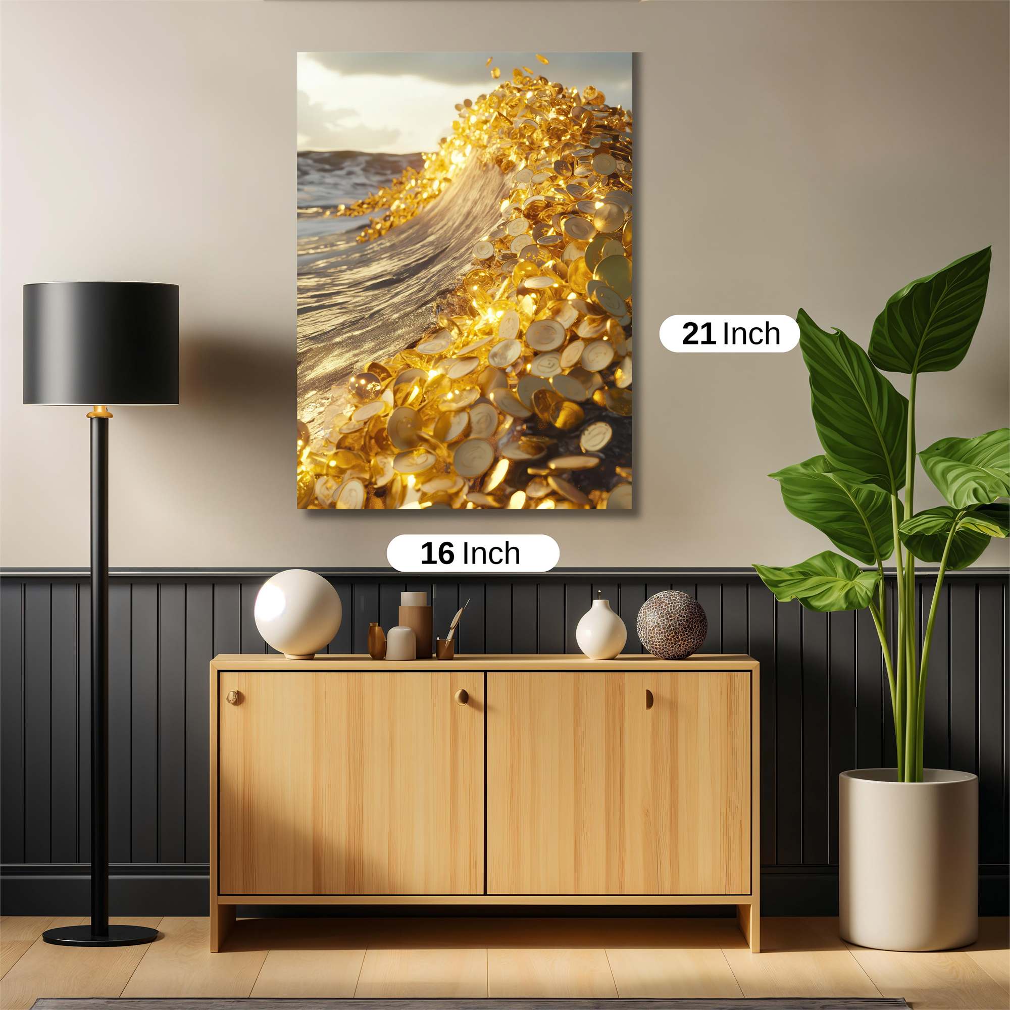 Gold Wave Safe Wall Magnetic / M