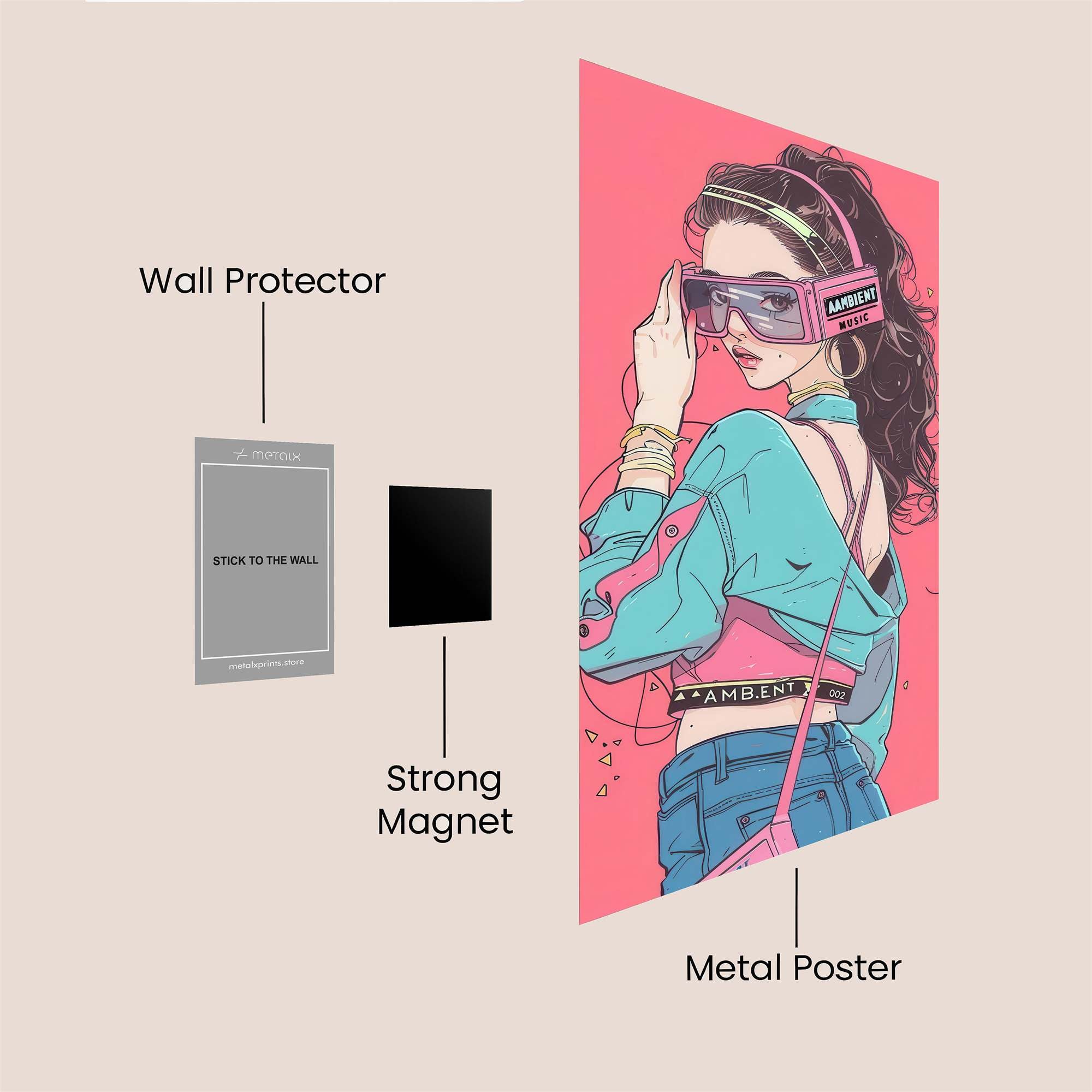 Retro Vibe Safe Wall Magnetic / M