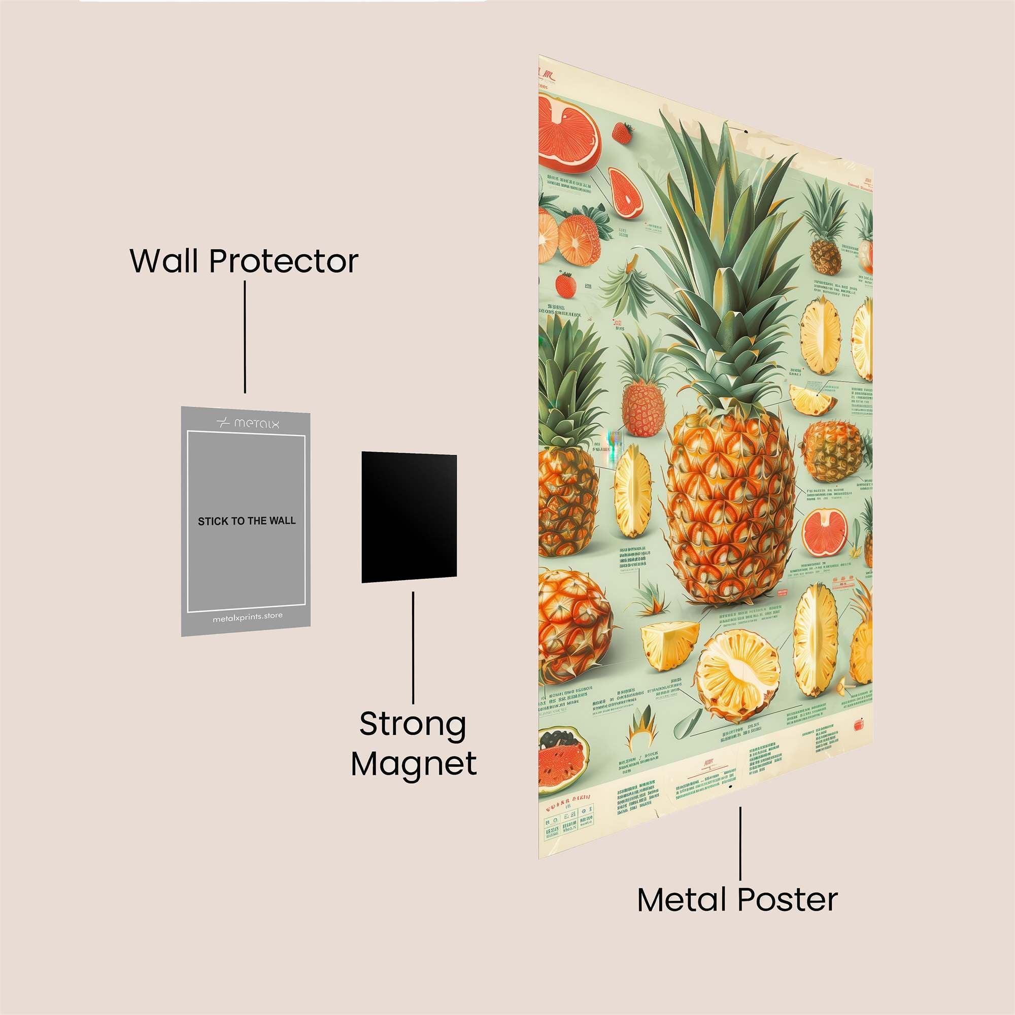 Pineapple Parade Safe Wall Magnetic / M