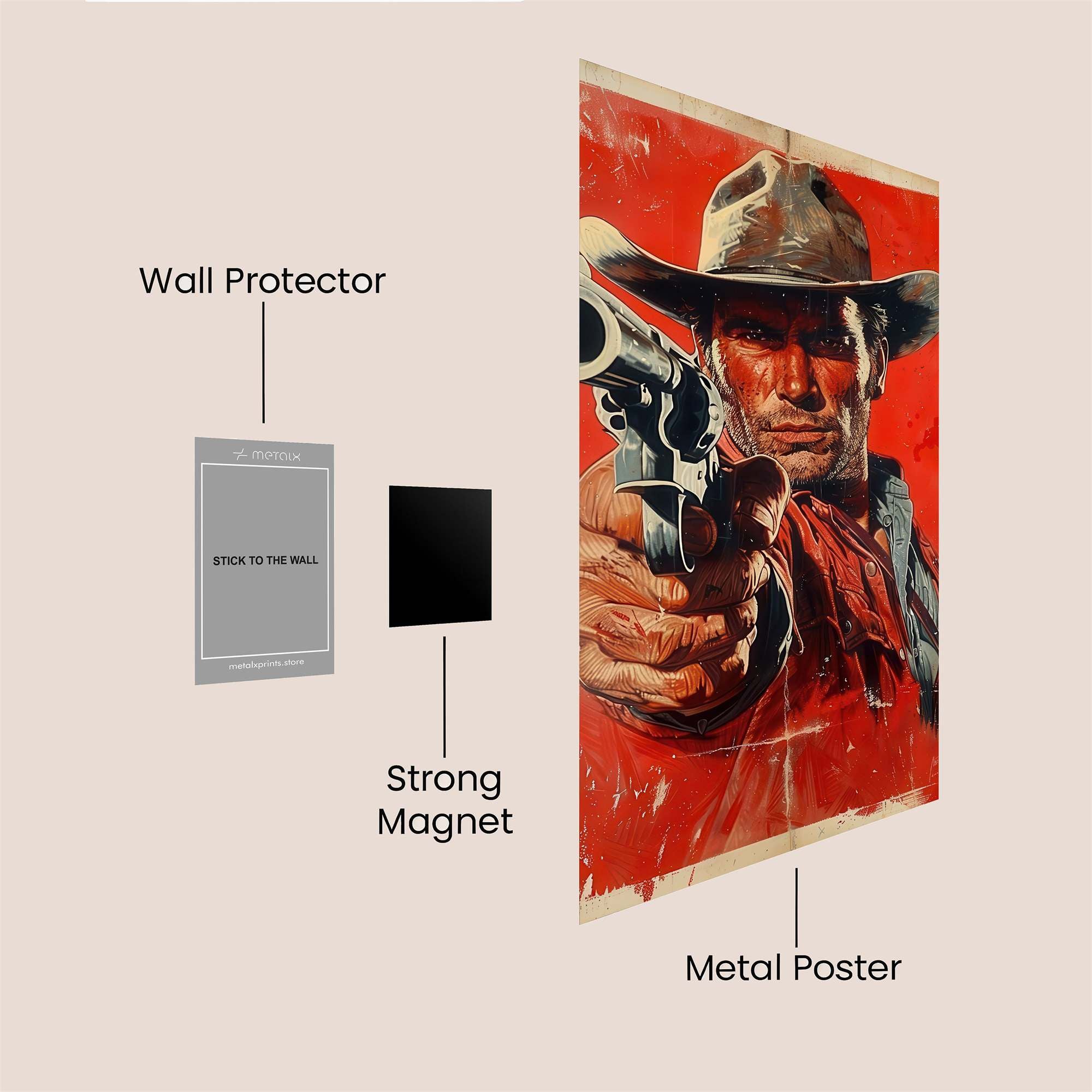 Cowboy Grit Safe Wall Magnetic / M